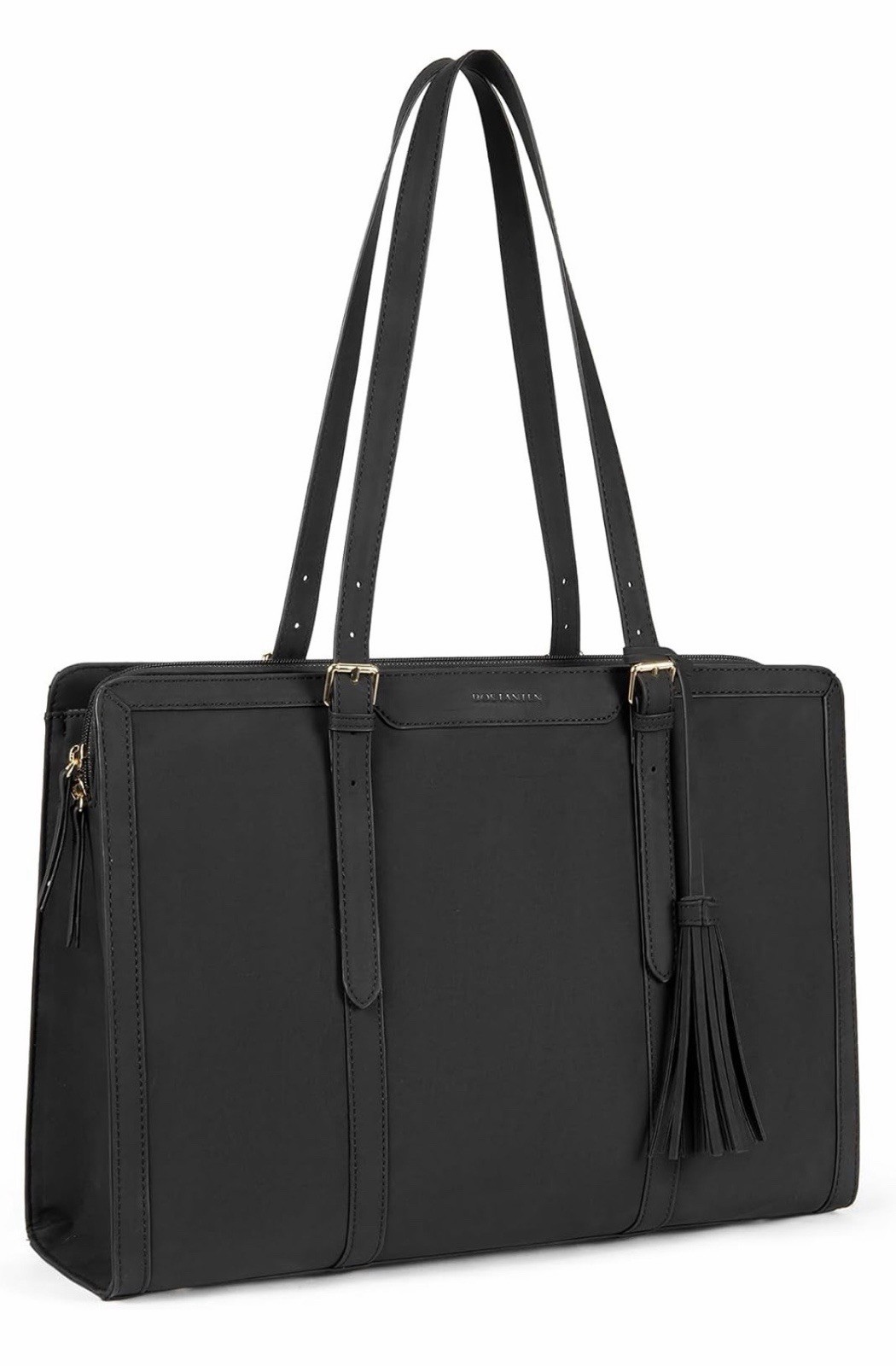 New Black Faux Leather Laptop Briefcase Shoulder/Messenger Bag