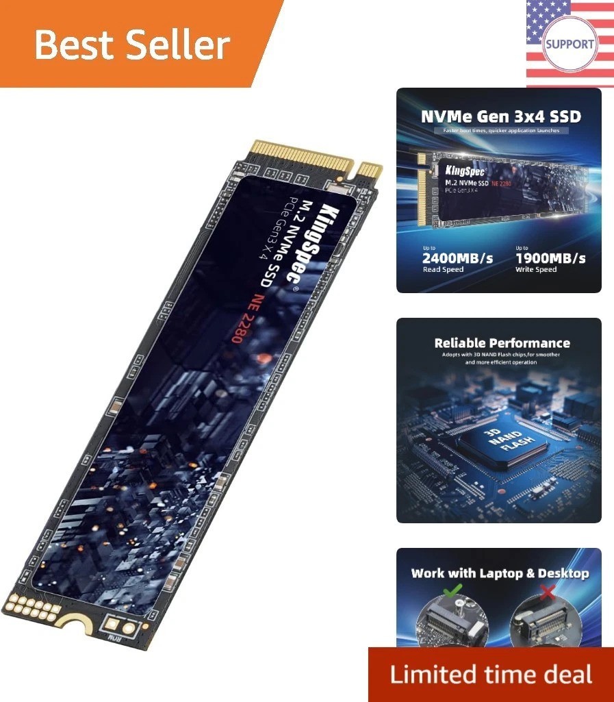 512GB M.2 NVMe Gen3x4 SSD - Reliable Internal Storage with 3D NAND Technology
