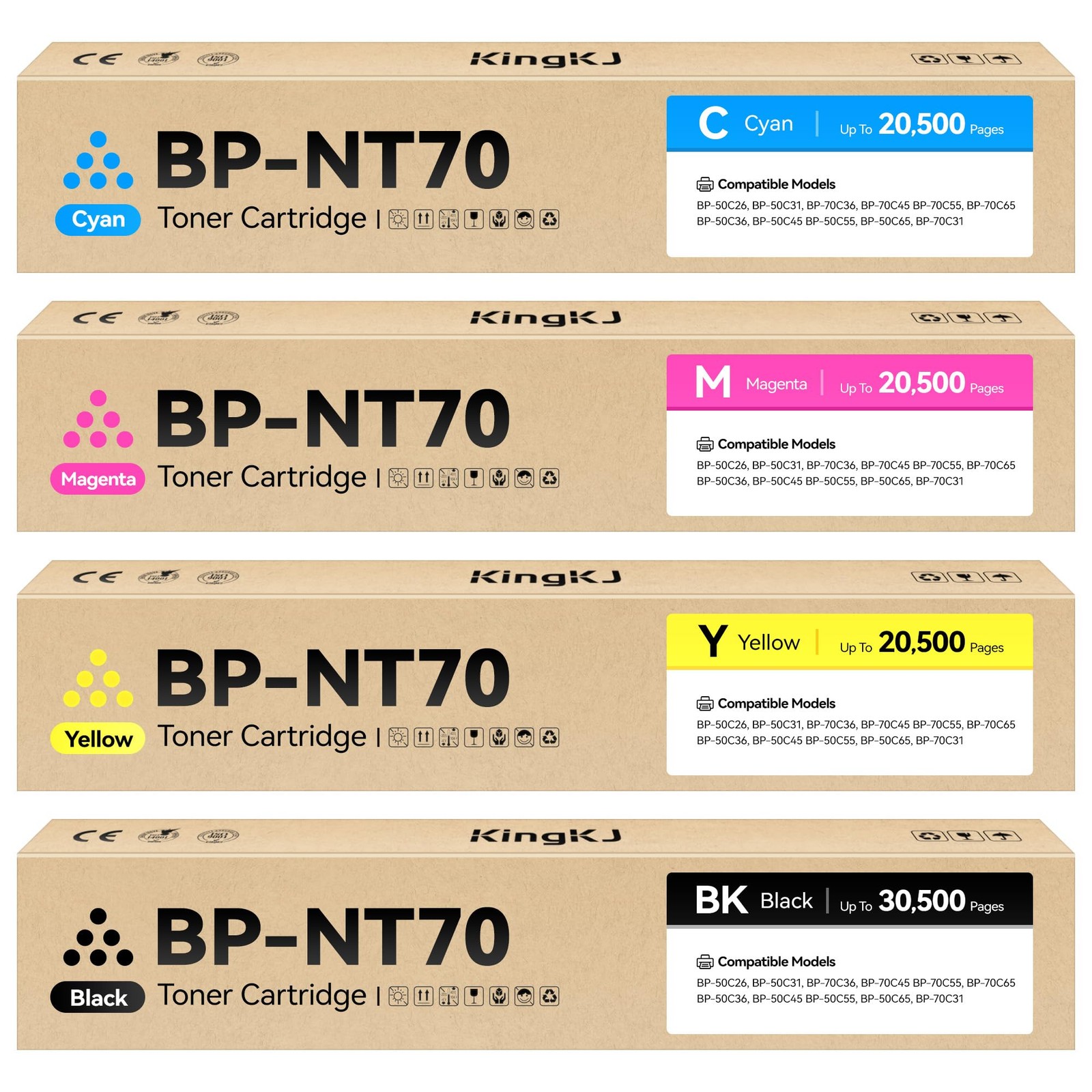 BP-NT70 Toner Cartridge Set 4-Pack 4-Pack,