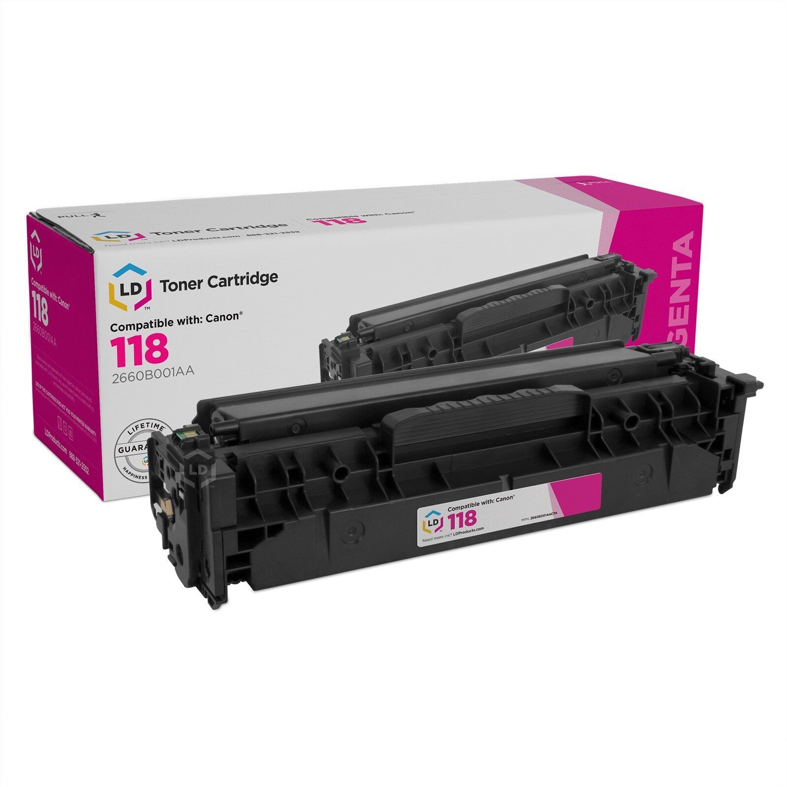 LD Reman Toner Cartridge Replacement for Canon 118 2660B001AA (Magenta)
