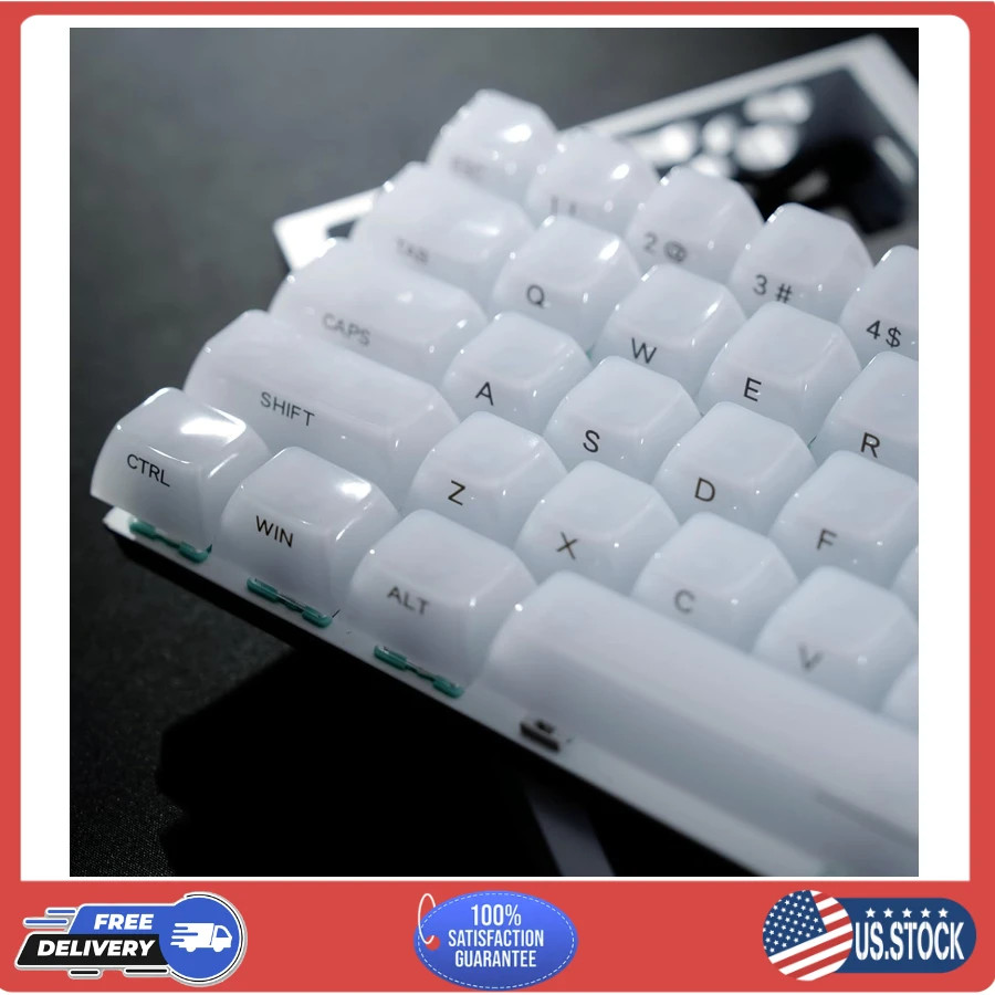 Womier Jelly Ceramic Style Keycaps MDA Profile Shine Through for Mechanical K...
