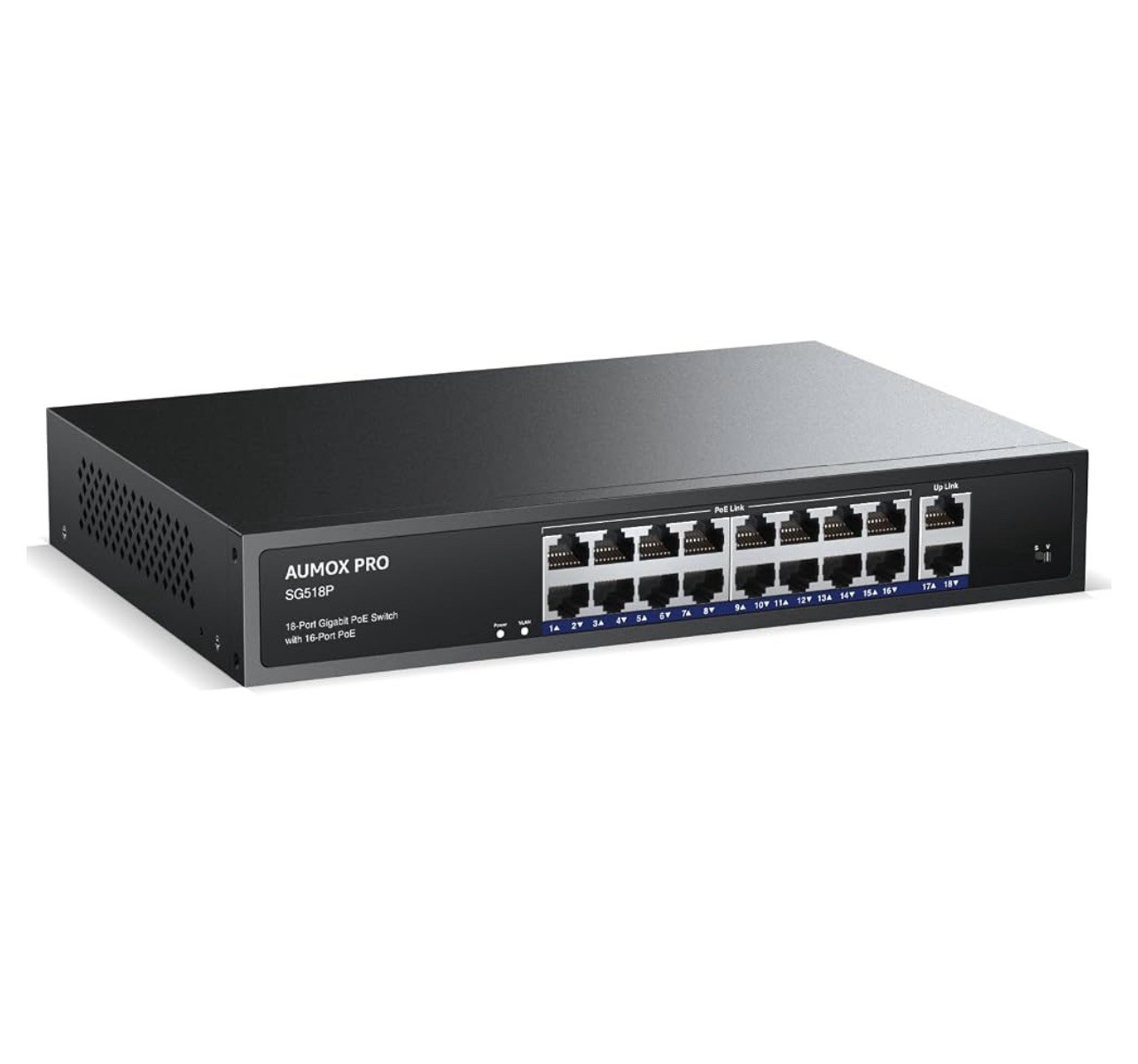 16 Port Gigabit PoE Switch,AUMOX PRO SG518P 18 Ethernet Unmanaged PoE