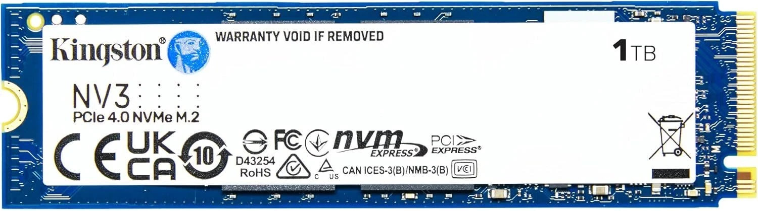 NEW Kingston NV3 1TB NVMe SSD PCIe 4.0 Gen 4x4 6000 MB/s (SNV3S/1000G)