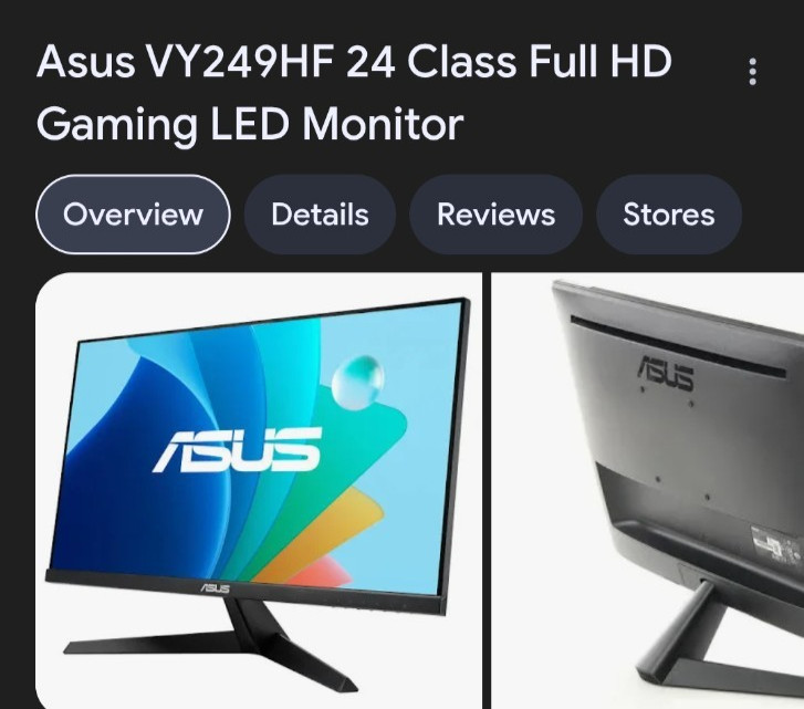 Asus VY249HF 24 inch 1920 x 1080 FHD Backlit LED LCD Monitor, Gaming. Computer s