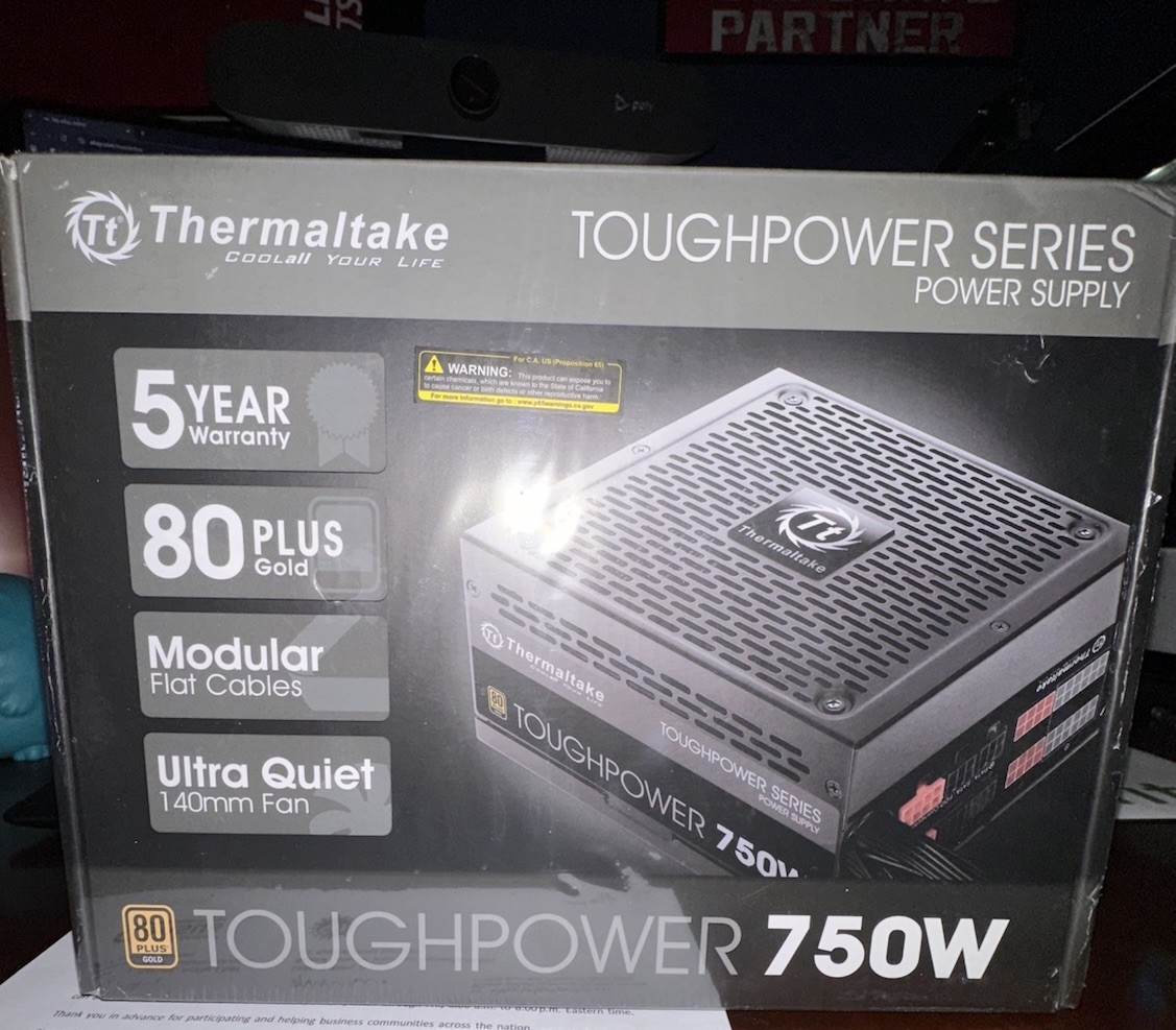 Thermaltake Toughpower 750W 80 Plus Gold Modular Power Supply TPD-0750M w/Cord