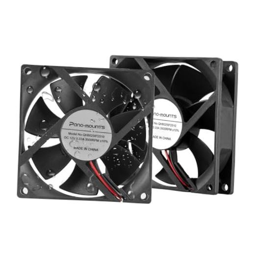 80mm Moisture-Proof 12V High Airflow Cooling Fan 2Wire 3Pin 3500RPM 2-Pack