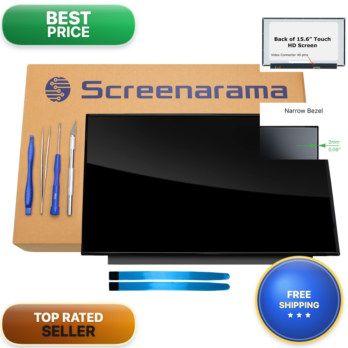 SCREENARAMA Screen Replacement for HP 15-DY1023DX 7WR60UA HD 1366x768 OnCell