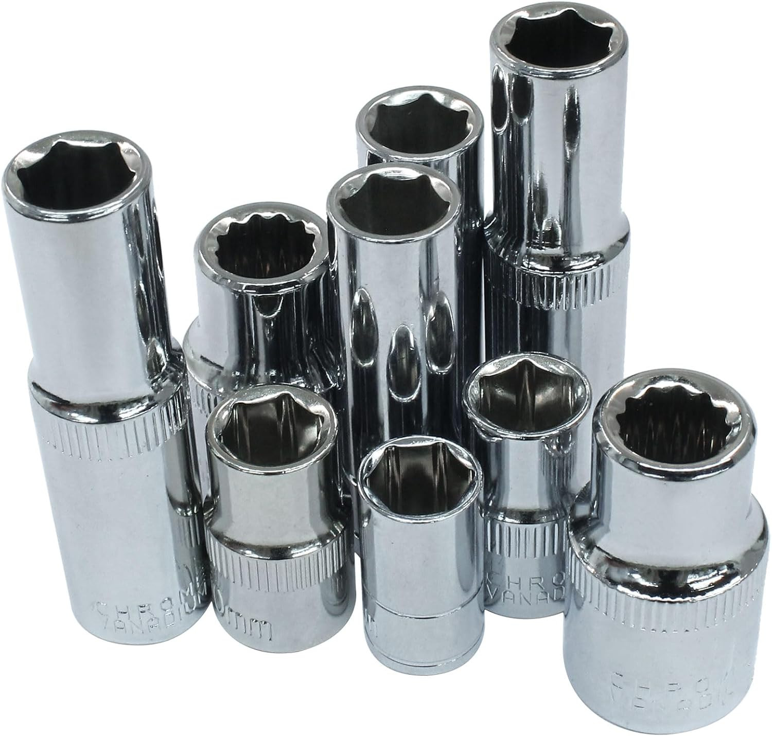 10 Pcs 1/4 & 3/8 & 1/2 Inch Drive 10Mm Shallow & Deep Socket Set, 6 Point & 12