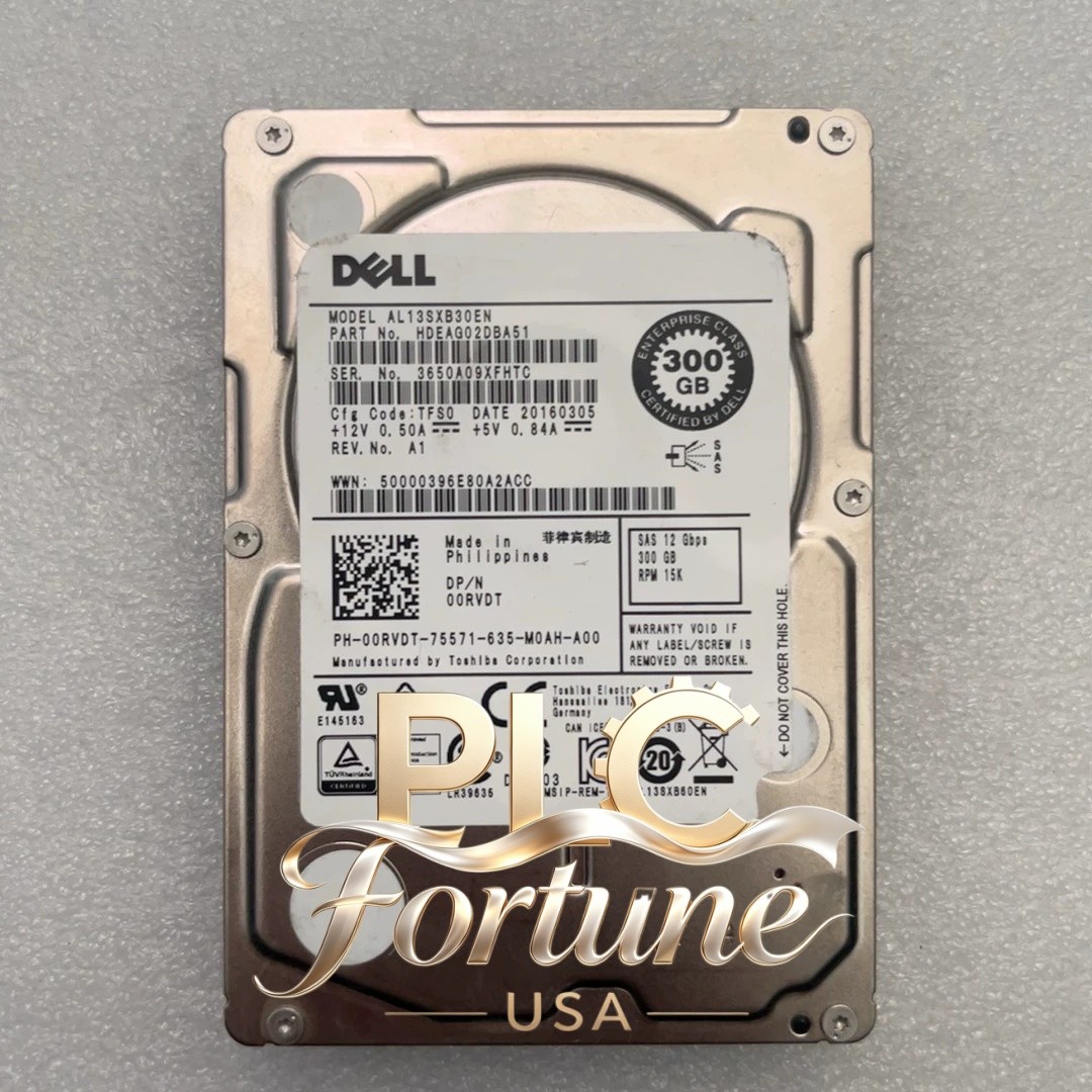 New DELL 0RVDT 00RVDT AL13SXB30EN 300GB SAS 2.5'' 15K 12Gb/s Hard Drive