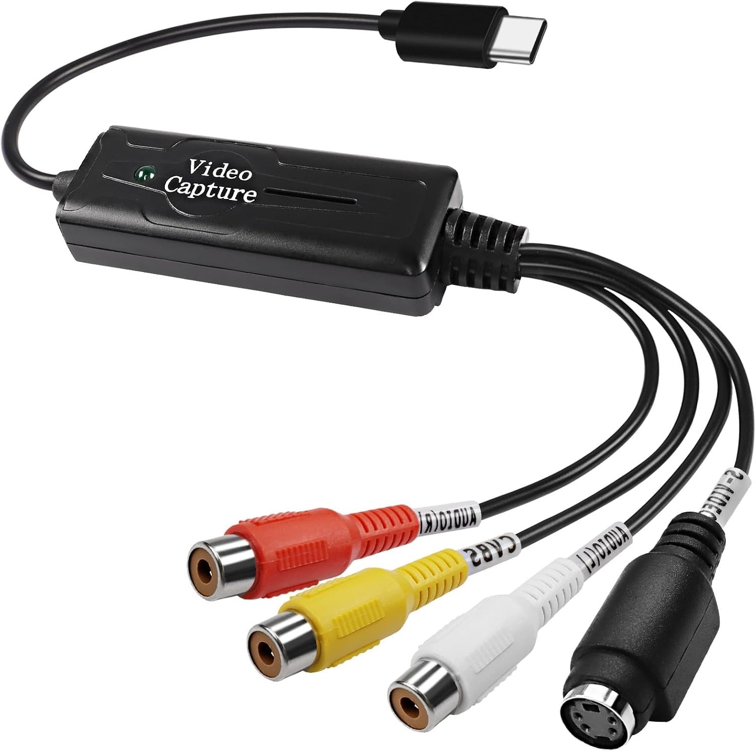 XMSJSIY RCA AV to USB C Converter - 1 Channel NTSC PAL Video S Black 