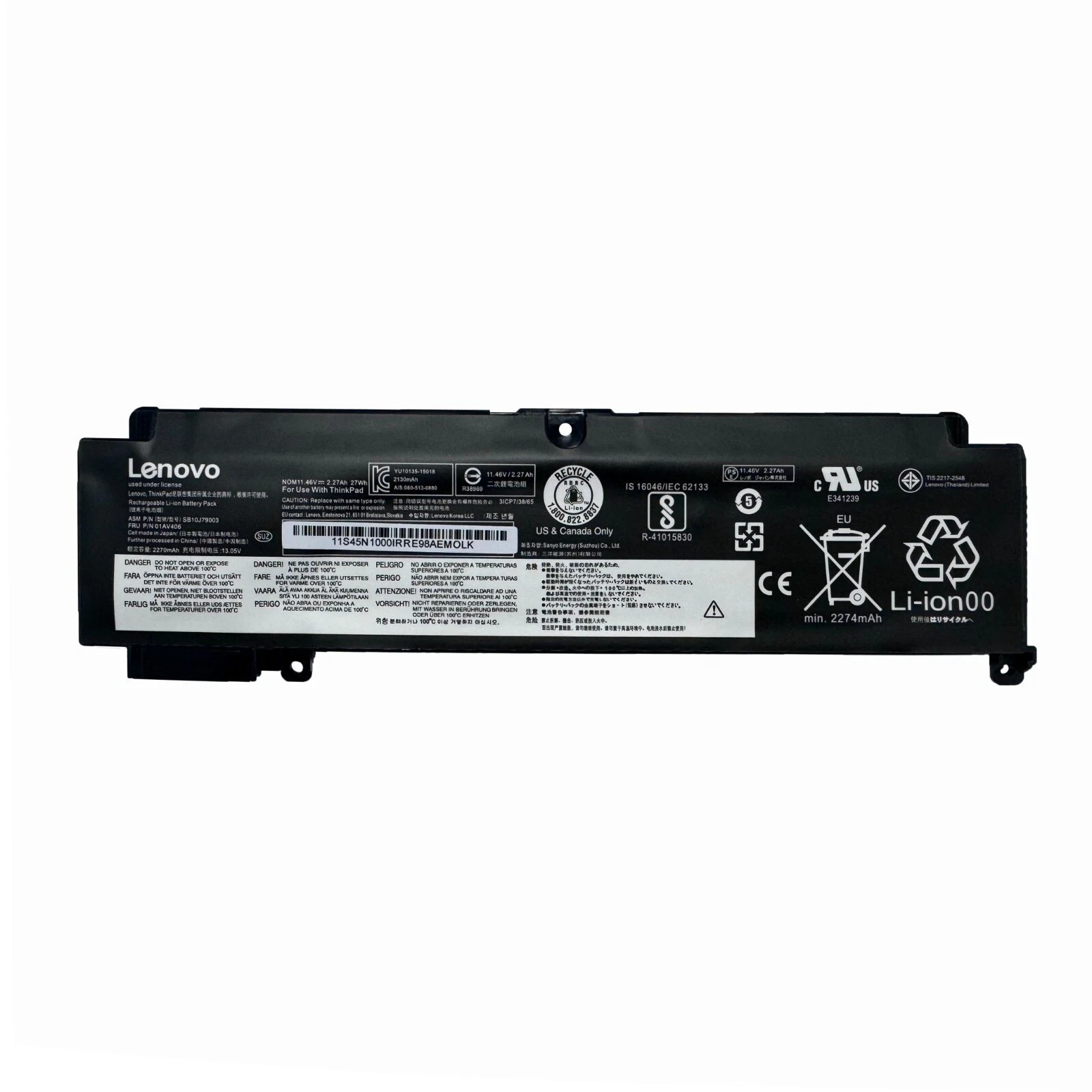 OEM Genuine 27WH 01AV406 01AV405 01AV462 Battery For Lenovo ThinkPad T460s T470s