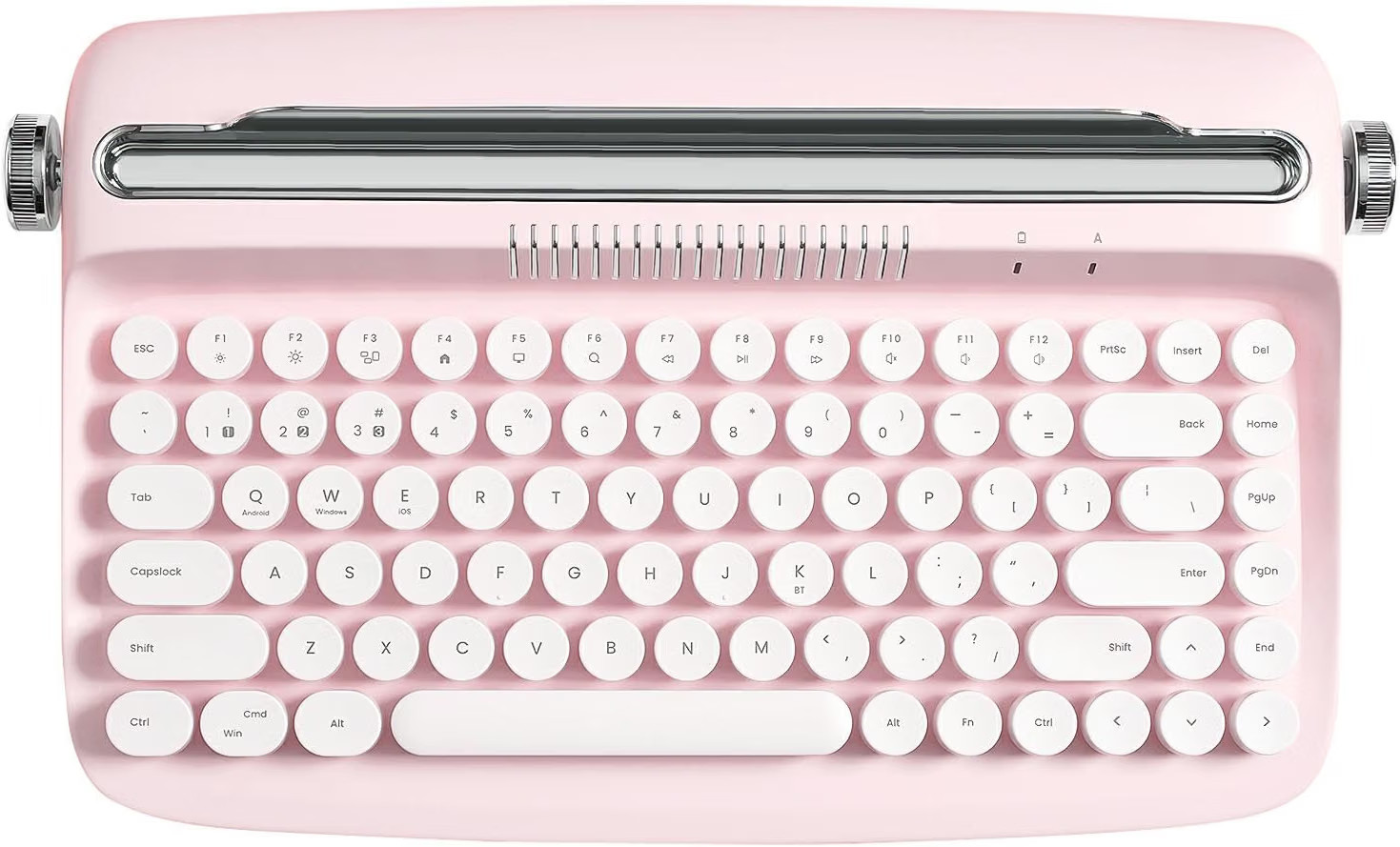 B303 Wireless Retro Typewriter Bluetooth Keyboard (Baby Pink) New