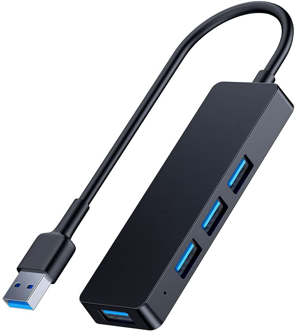 4 Port USB 3.0 Hub, I Powered USB Hub Splitter, Ultra Slim USB Hub for Laptop