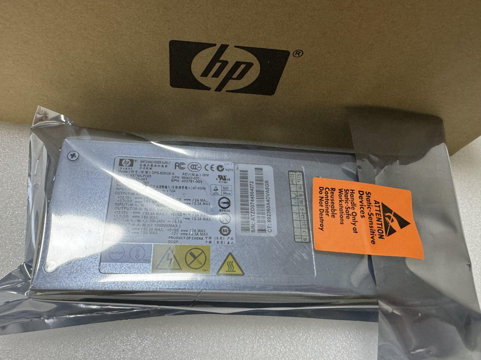 HP 379123-001 403781-001 379124-001 399771-b21 ML350 ML370 DL380 G5 1000W psu.