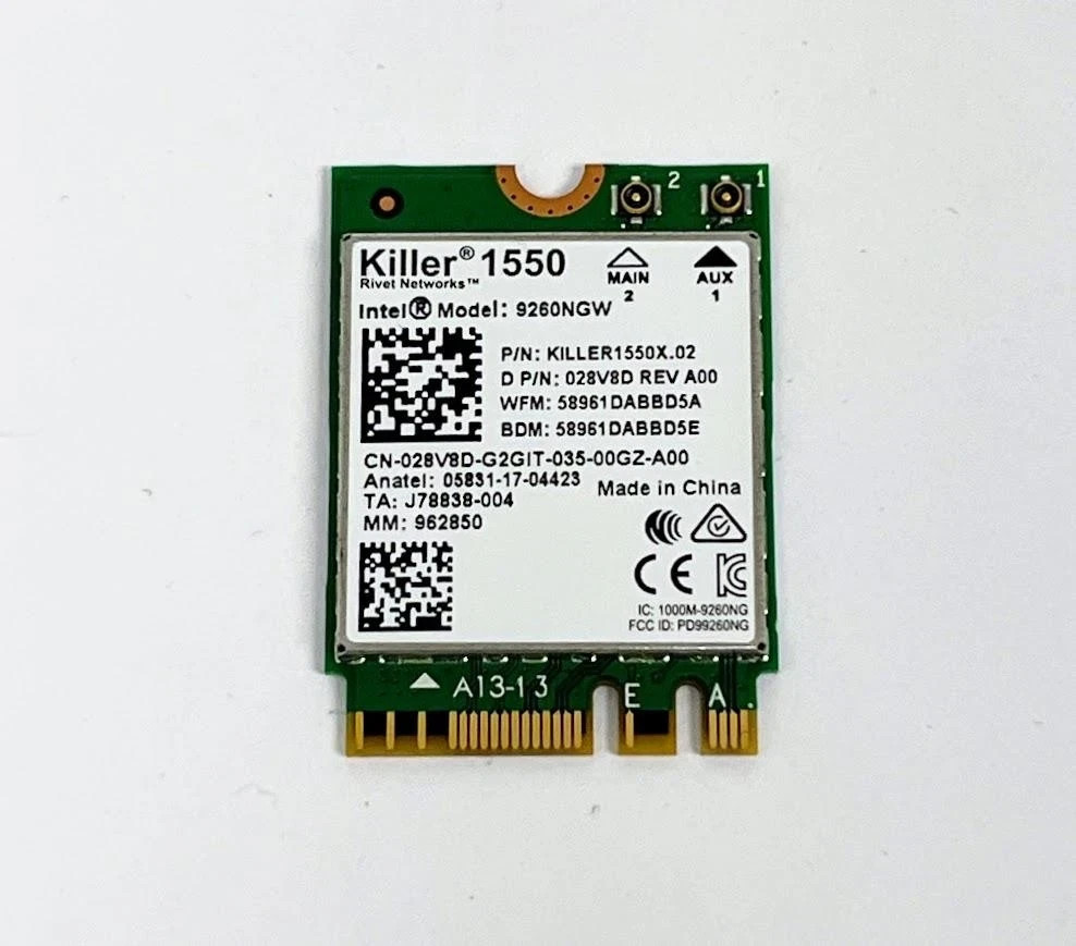 NEW 28V8D KILLER1550X.02 OEM DELL WIRELESS BLUETOOTH CARD ALIENWARE M17