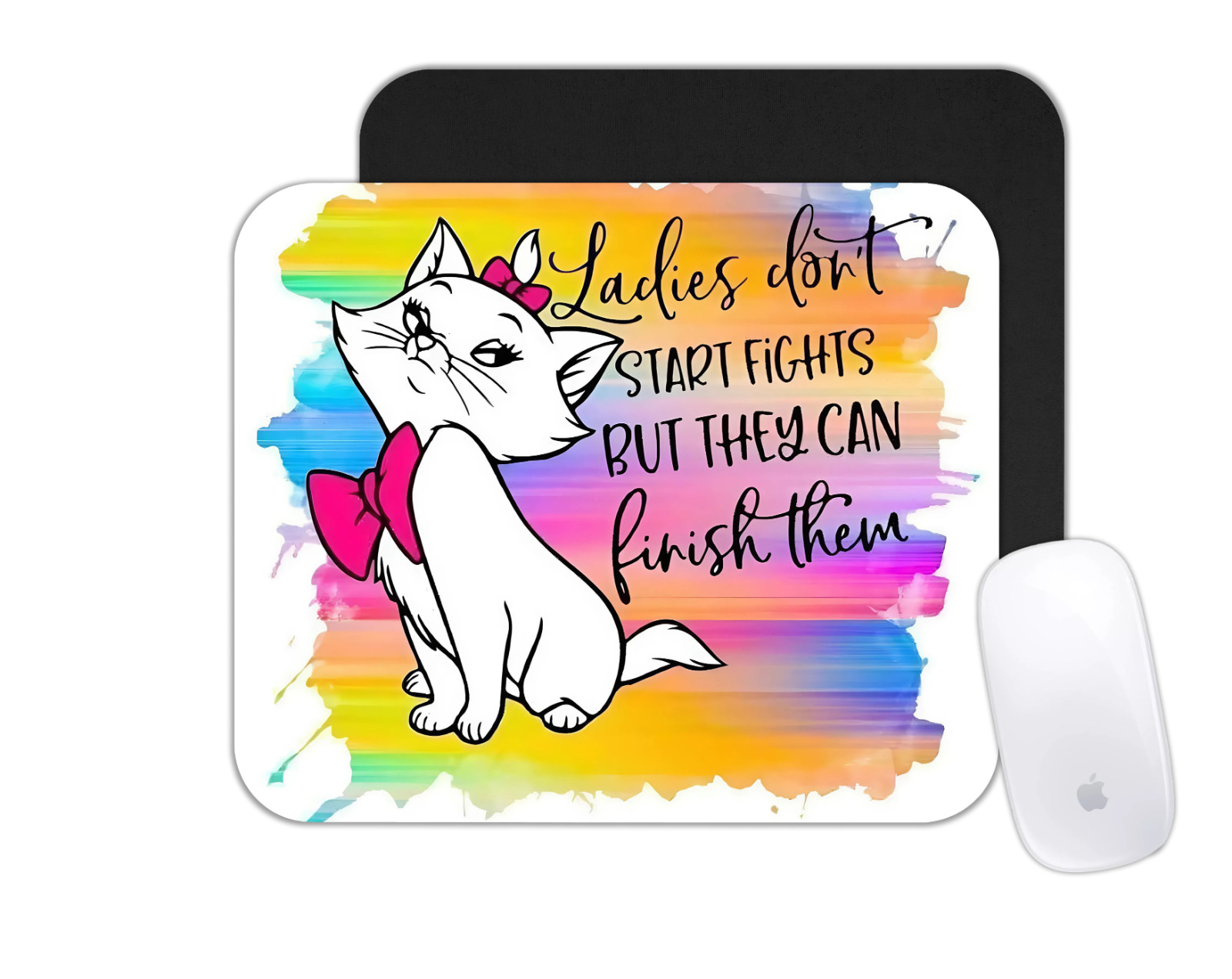 Mouse Pad - Marie Cat Quote - Photo Office Desk Mat