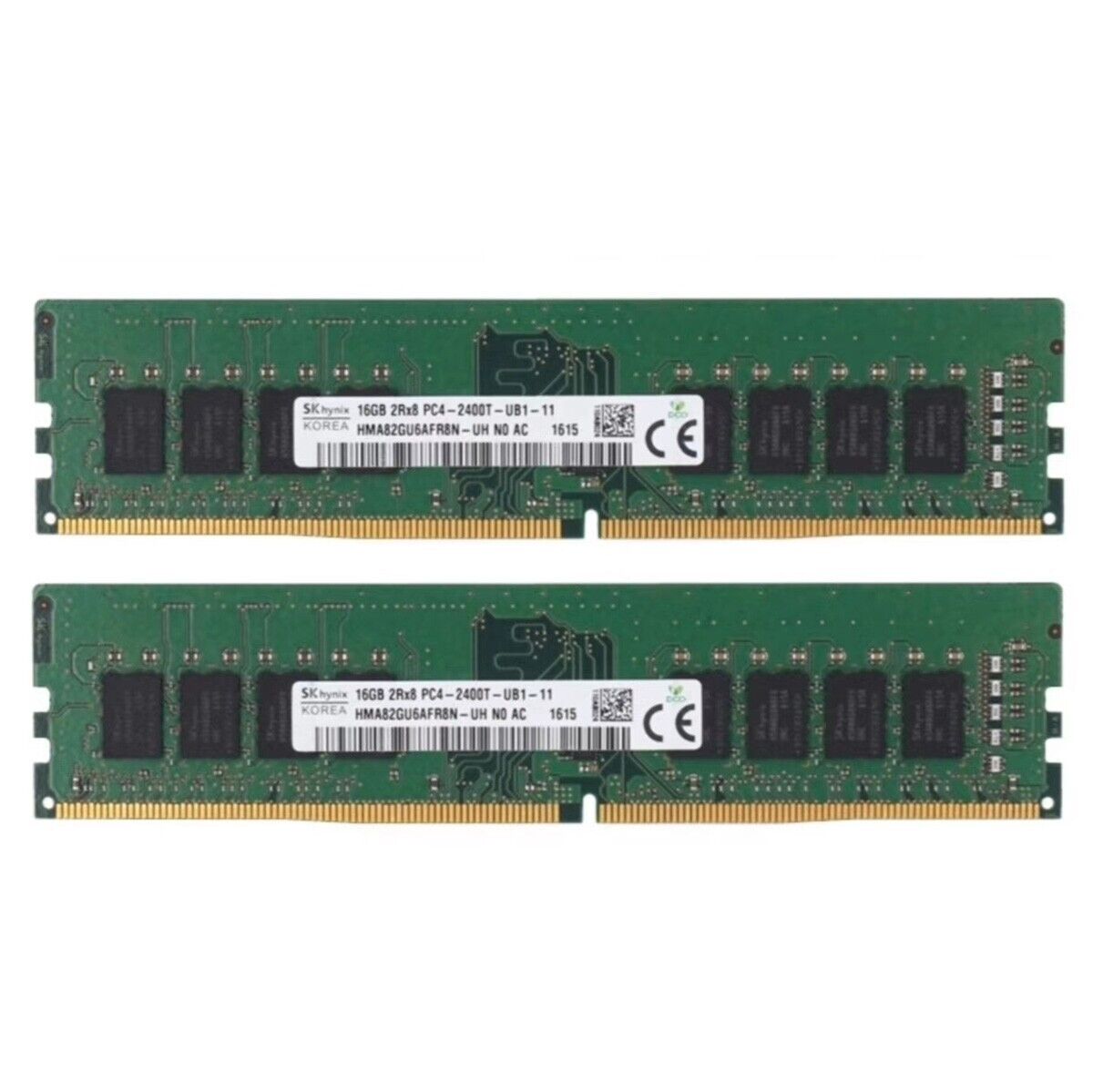 Hynix 32GB 2X16GB DDR4 2400MHz PC4-19200 2RX8 UDIMM Memory Ram HMA82GU6AFR8N-UH