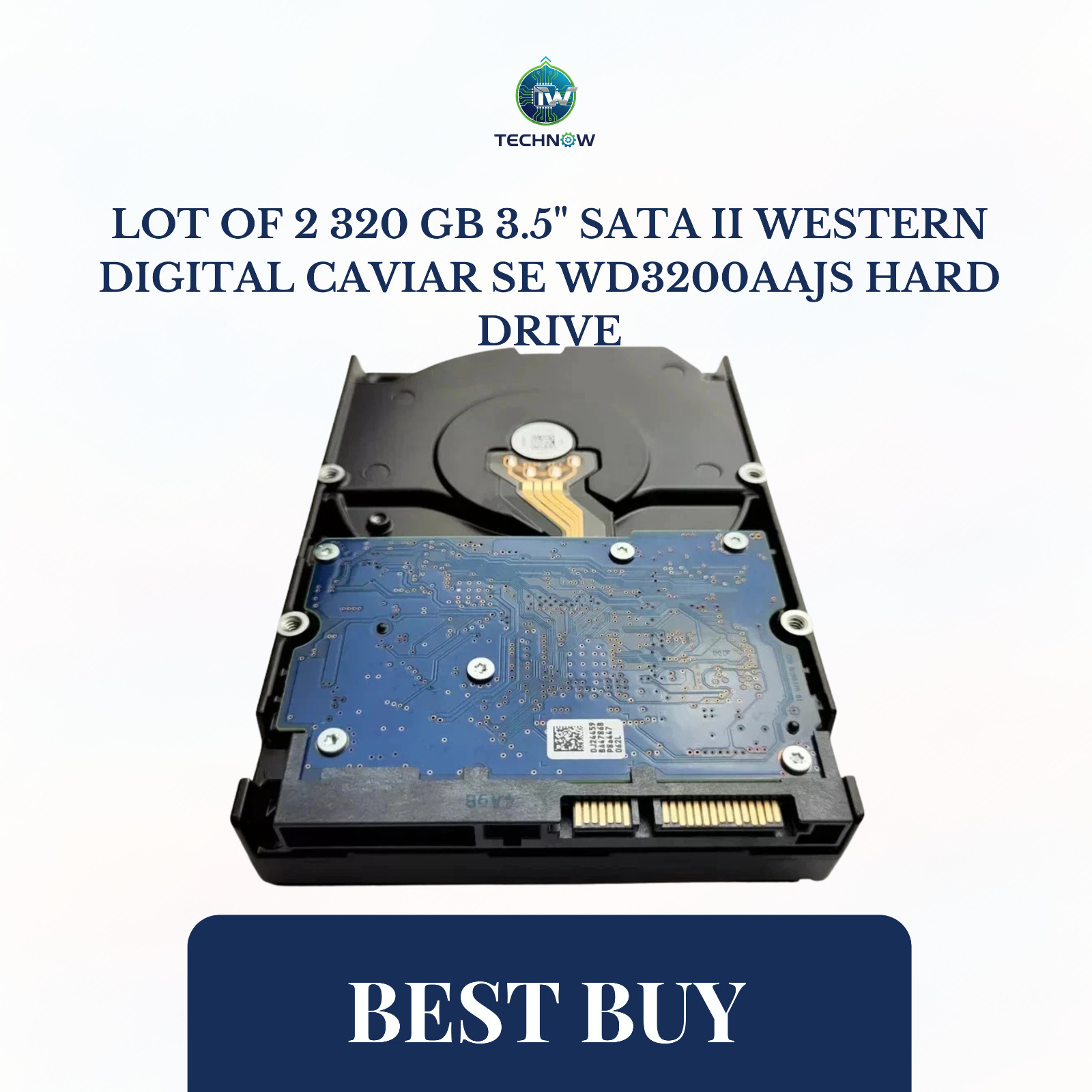 Lot of 2 320 GB 3.5" SATA II Western Digital Caviar SE WD3200AAJS Hard Drive