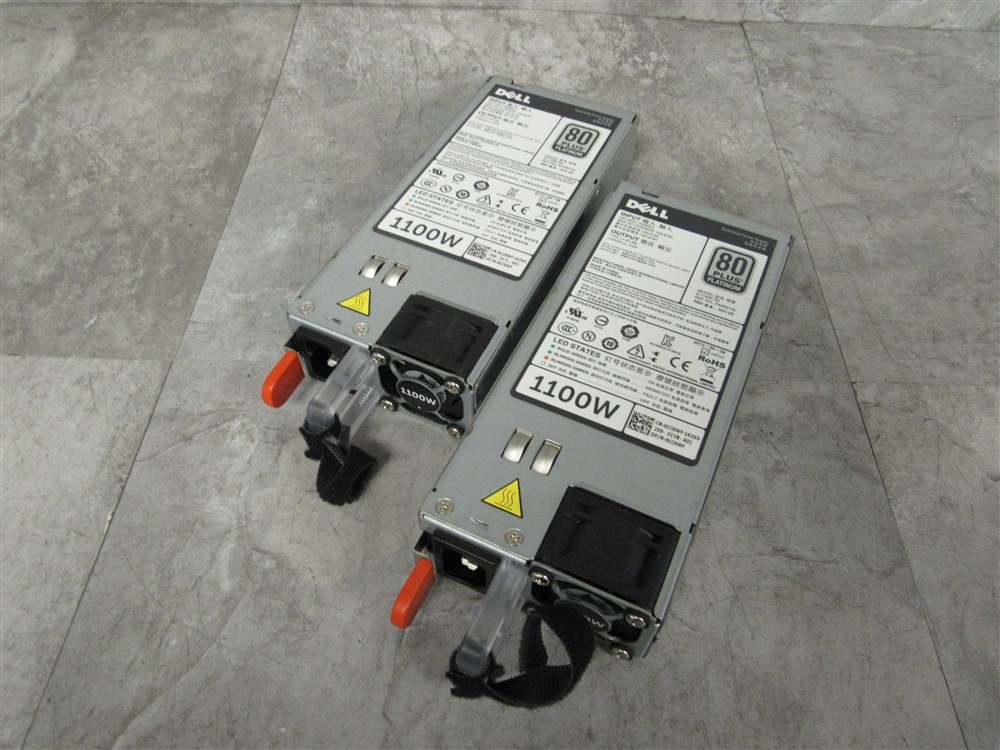 Lot of 2 Dell E1100E-S0 1100W 80+ Hot Swap Power Supply 0YT39Y 0CC6WF 0GDPF3