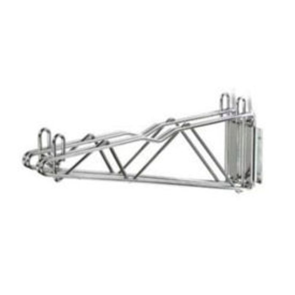 21" Fixed Wall Mount Double Wire Shelf Bracket, Chrome Finish