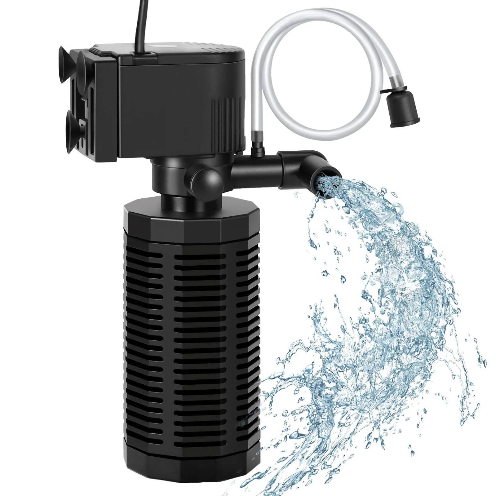 400GPH 4 in 1 Aquarium Filter 30 100 Gallon Quiet Fish Tank