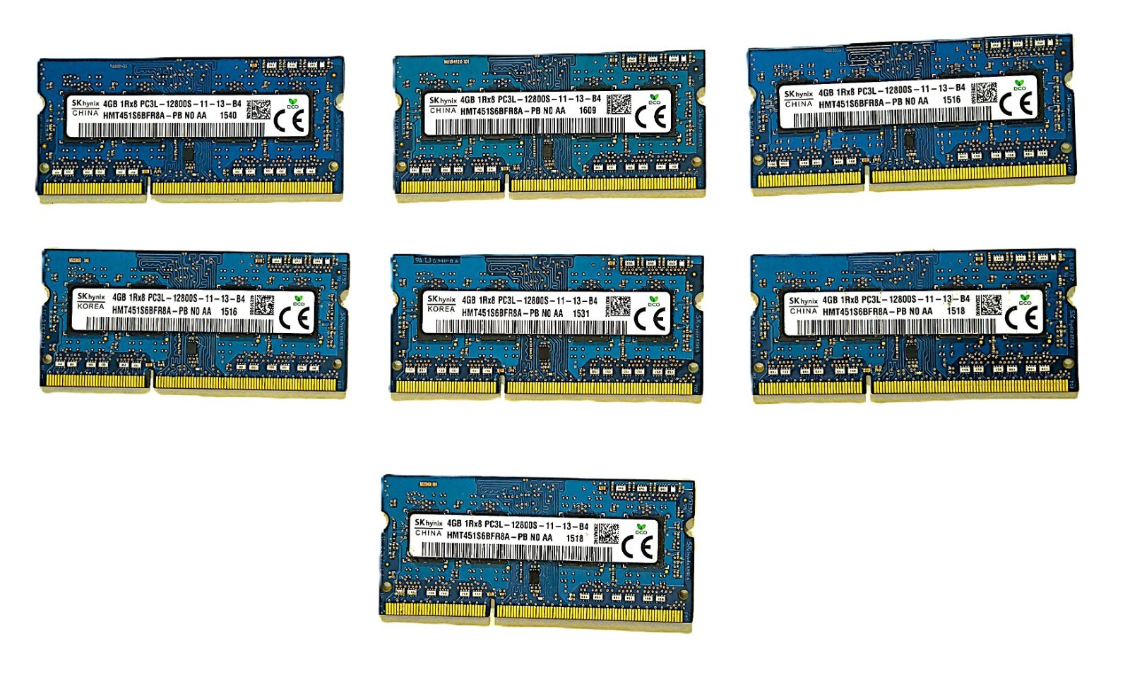 LOT OF 7 4GB SK HYNIX 28GB (7X4GB) 1RX8 PC3L-12800S 11-13-B4 RAM MEMORY