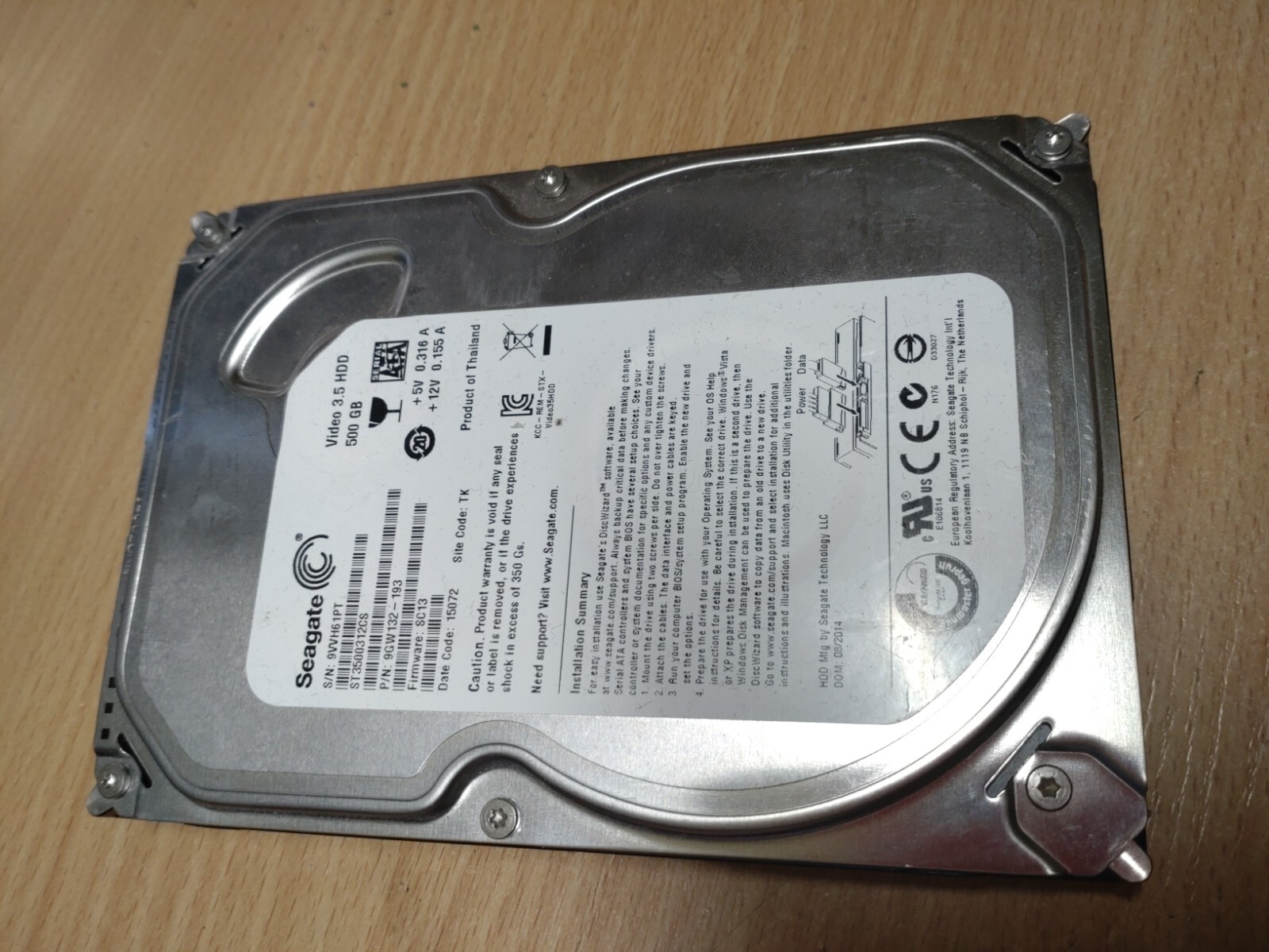 Seagate Video 500GB Sata HDD
