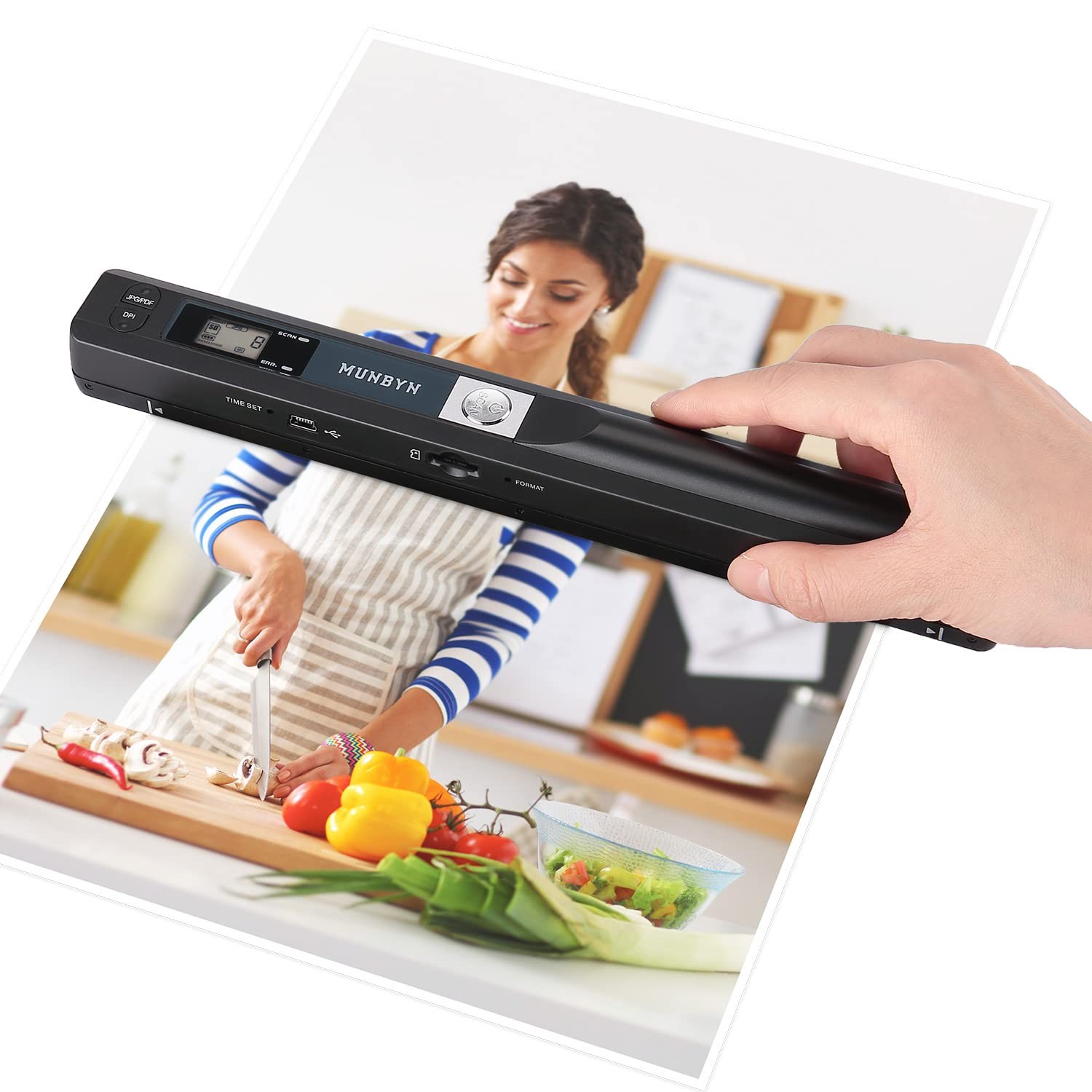 MUNBYN Portable Scanner 900 DPI 16G SD Card