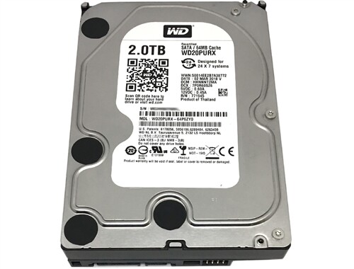 WD Purple WD20PURX 2TB 5400RPM 3.5" SATA Surveillance Hard Drive