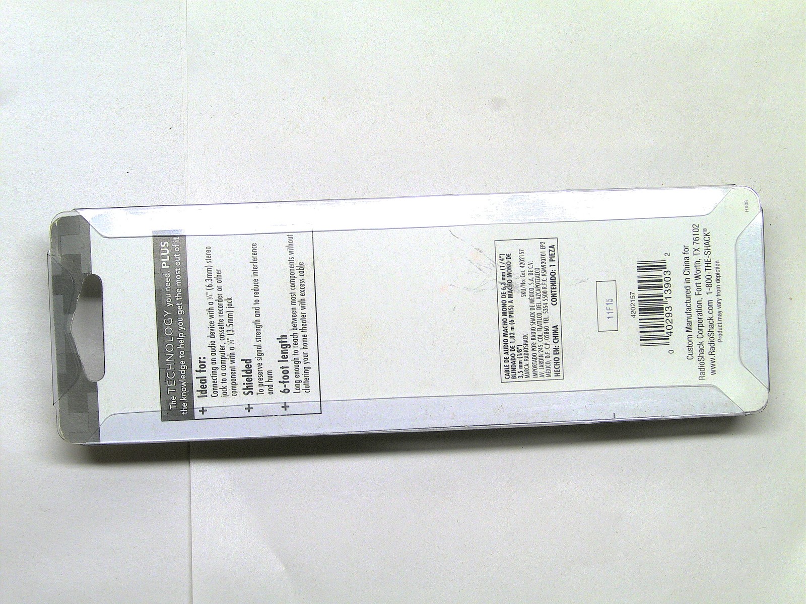 RadioShack 6-Foot 1/8" to 1/4" Shielded Cable 4202157