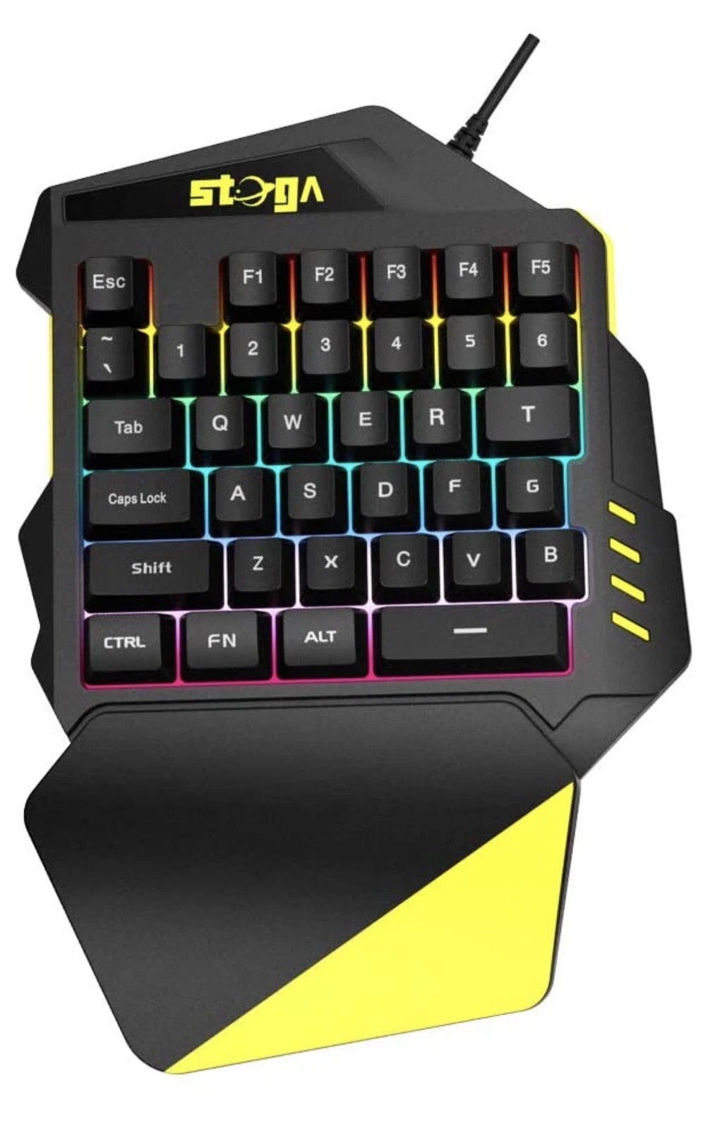 One Handed RGB Gaming Keypad 35 Keys Mechanical Wired LED Backlit Keyboard NEW