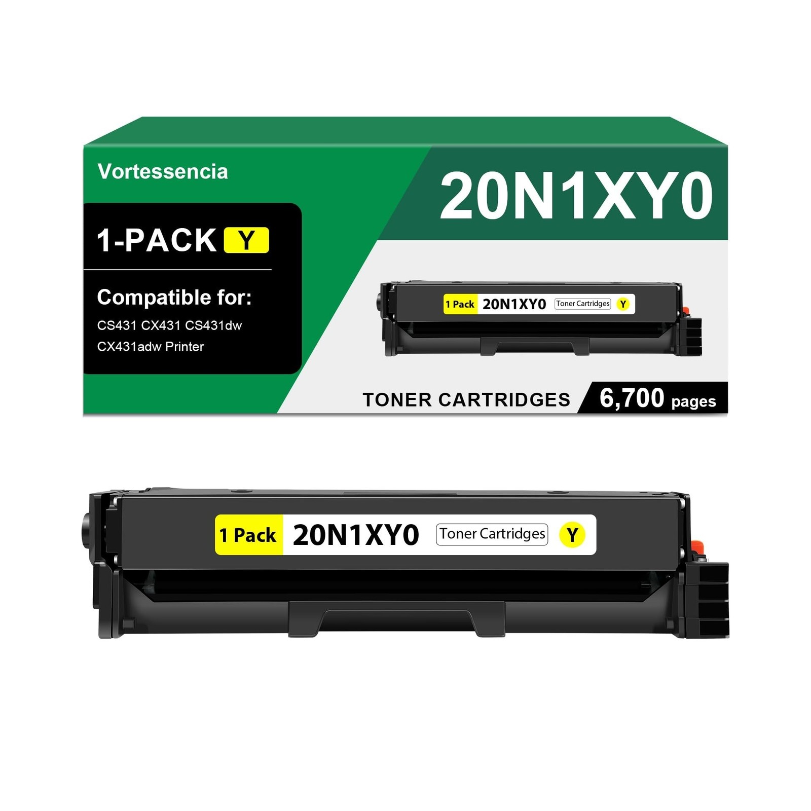 20N1XY0 High Yield Toner Cartridges Compatible for Lexmark CS431 CX431 CS431d...