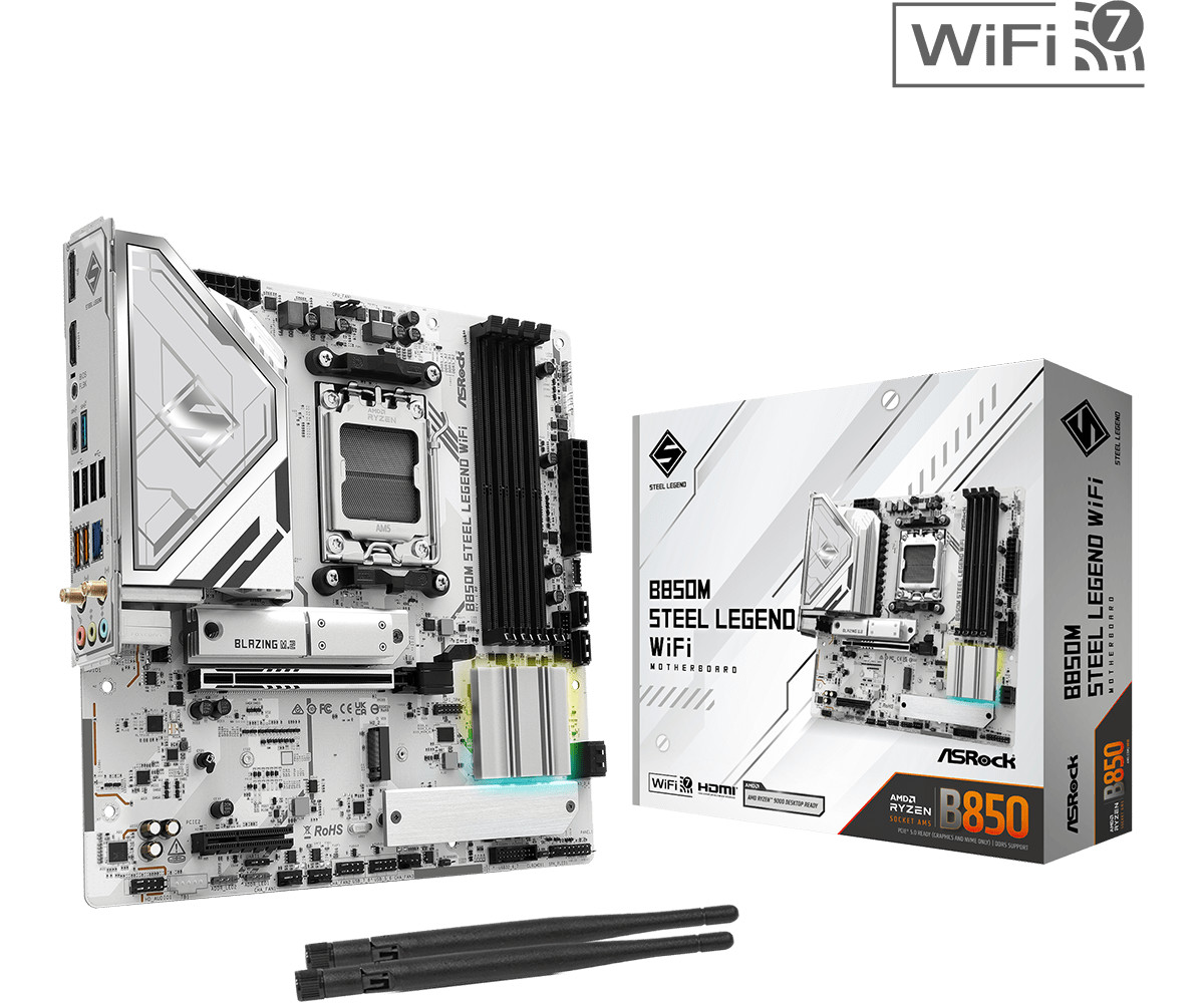 ASRock B850M Steel Legend WiFi DDR5 Socket AM5 Motherboard
