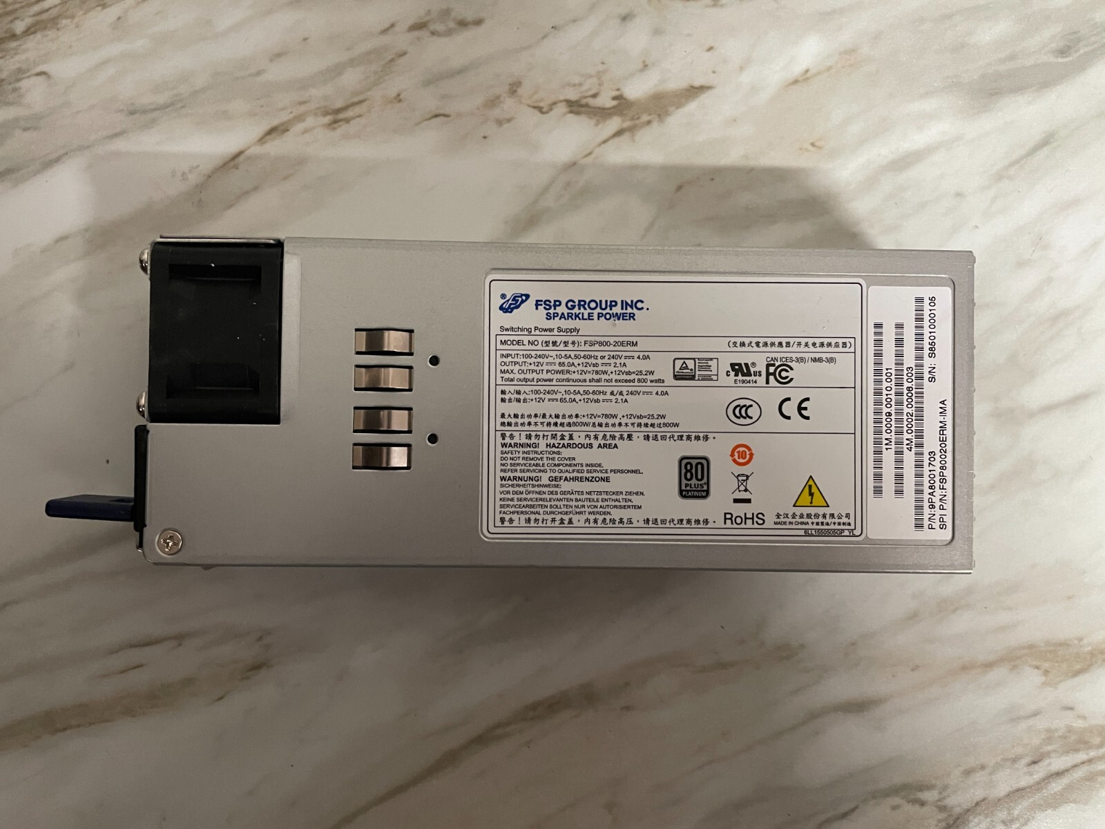 FSP GROUP FSP800-20ERM 800W HOT SWAP POWER SUPPLY *FREE SHIPPING*