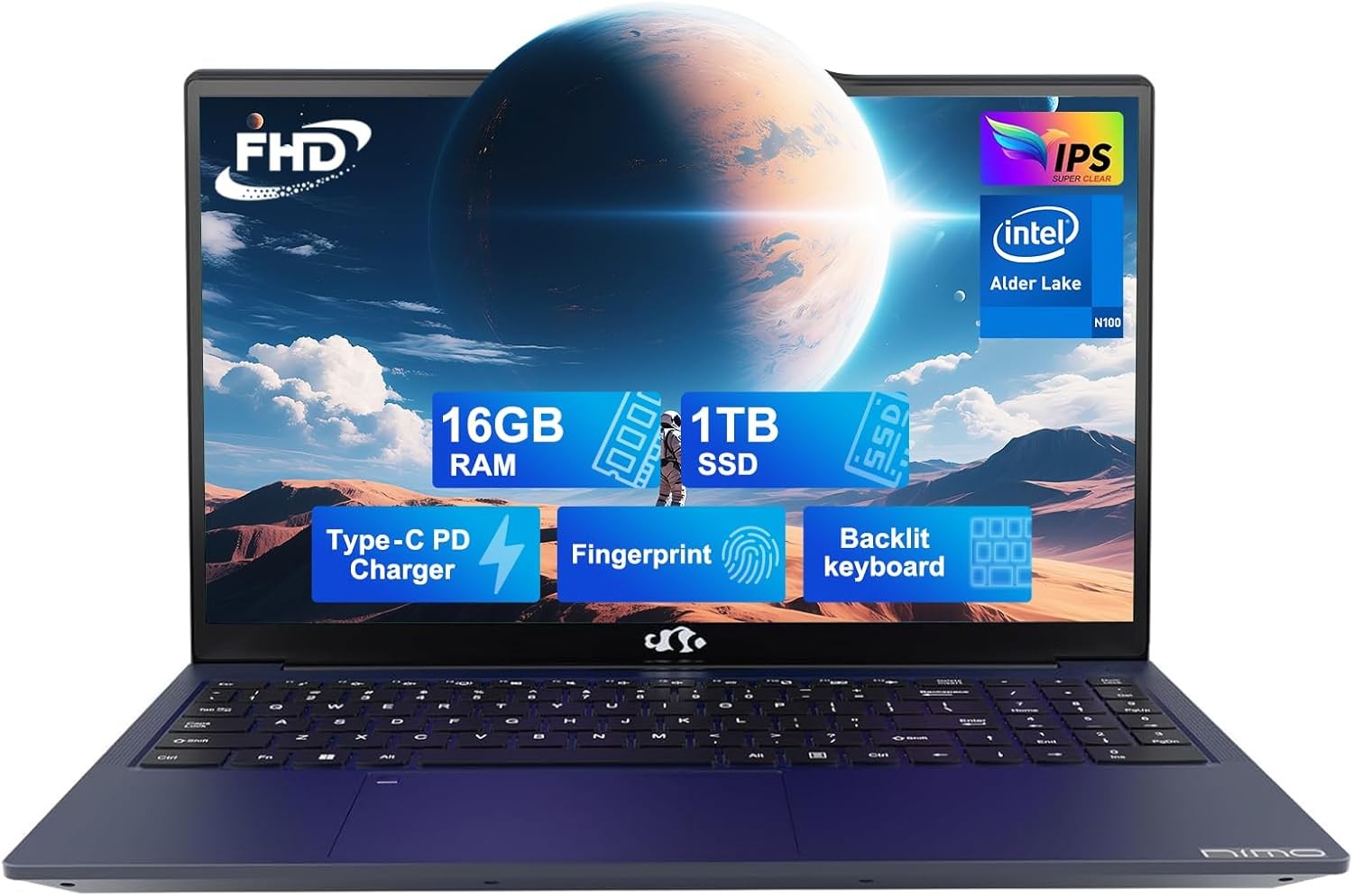 NIMO 15.6 IPS-FHD-Laptop 16GB RAM 1TB SSD Intel Pentium Quad Core N100 WiFi 6