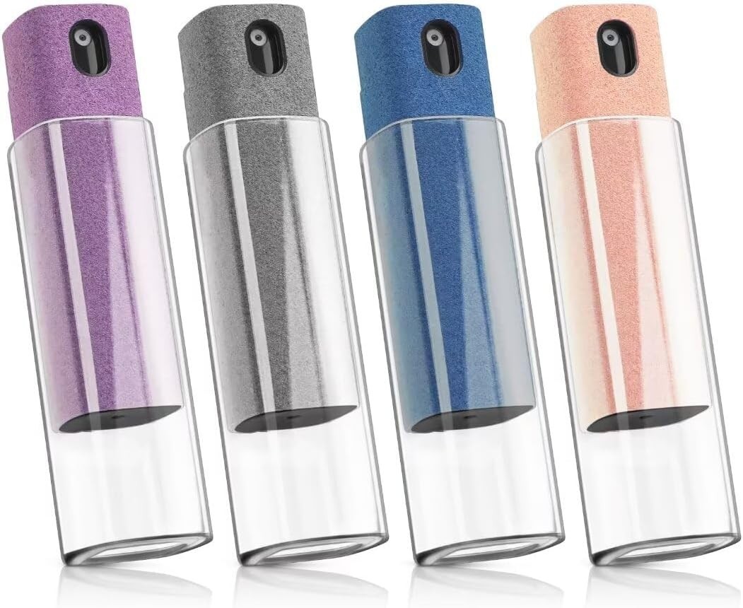 4 Pack 3-in-1 Screen Cleaner Spray Kit with Microfiber Cloth Portable