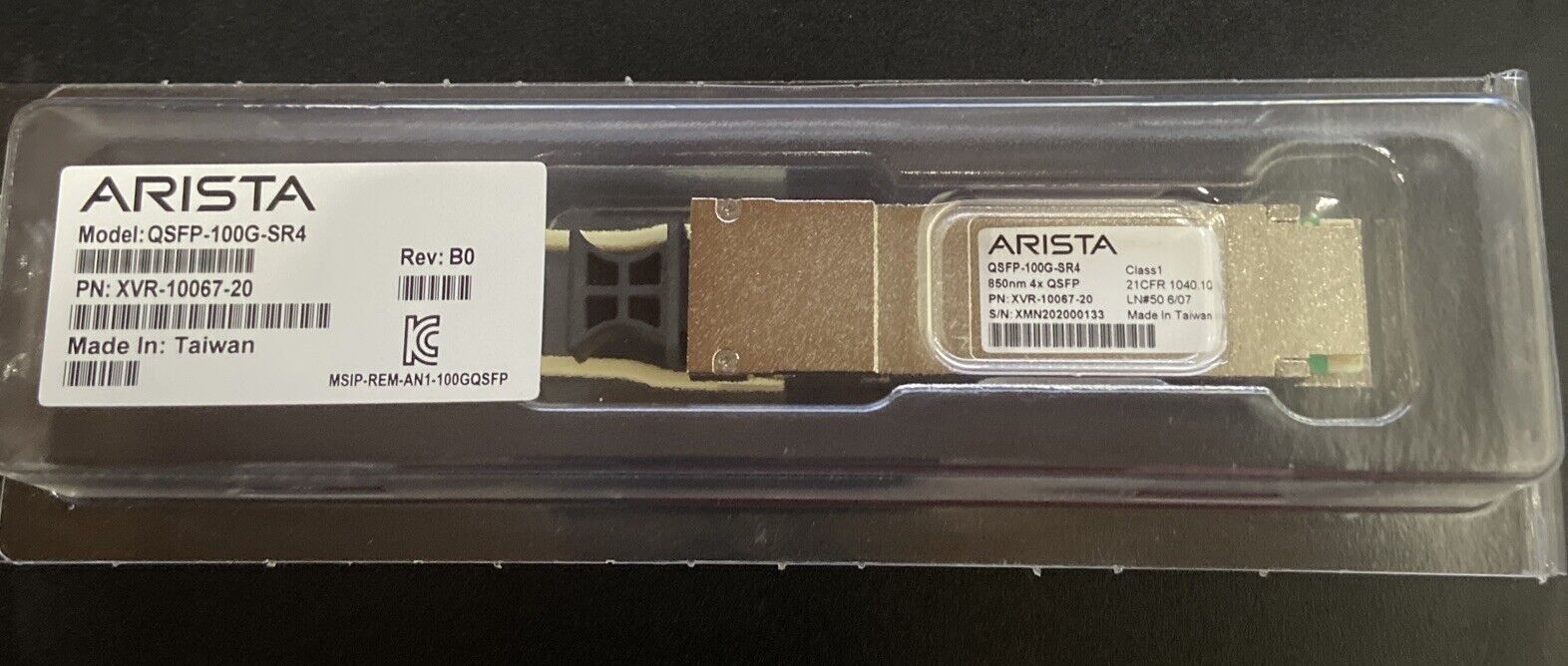 NEW ARISTA QSFP-100G-SR4 100GBASE-SR4 QSFP28 850nm 100m DOM Transceiver 10067-20