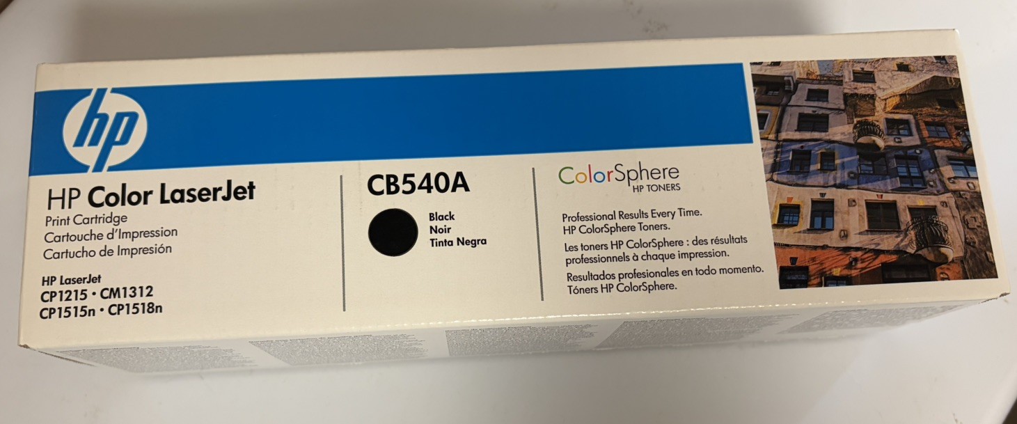 Genuine Original HP CB540A Color Laserjet Toner Black Brand New 