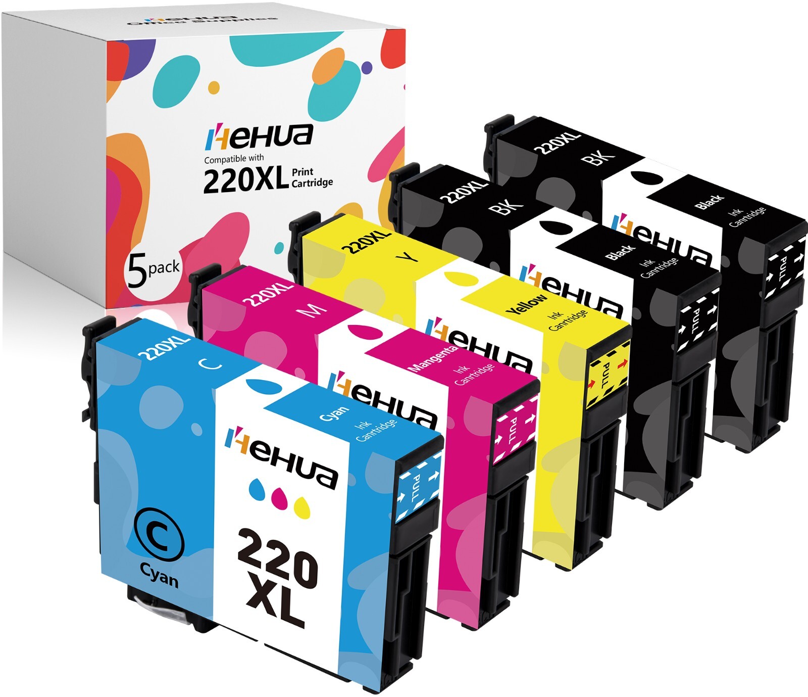 220XL Ink Cartridges For Epson WorkForce WF-2630 WF-2660 WF-2760 XP420 XP424 5PK