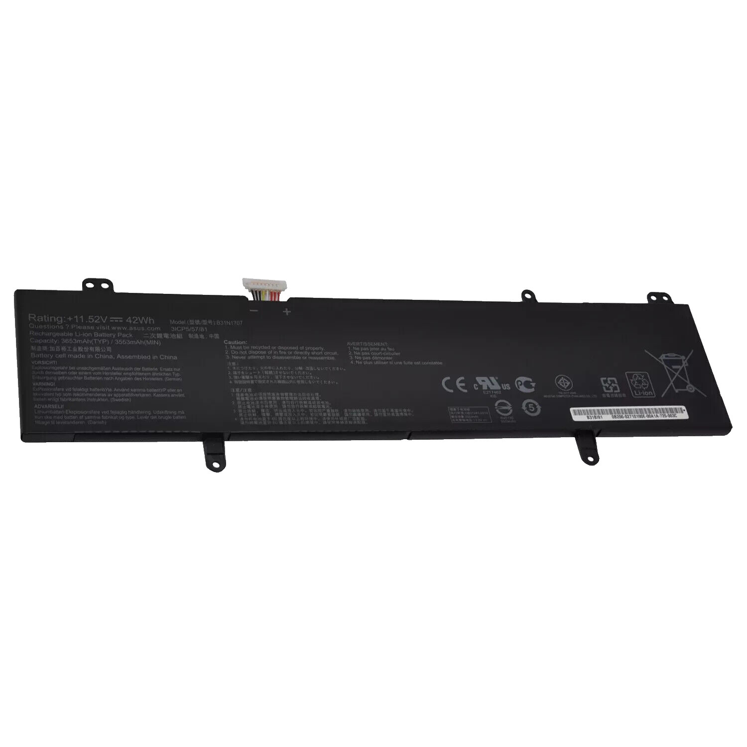 New B31N1707 Battery for ASUS VivoBook S14 S410UQ S41OUN S4100VN8550U S4200U