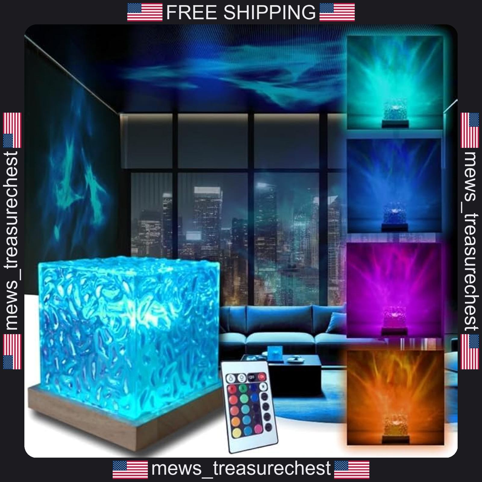 Ocean Wave and Northern Lights Projector with Remote, Multi-Mode Effects