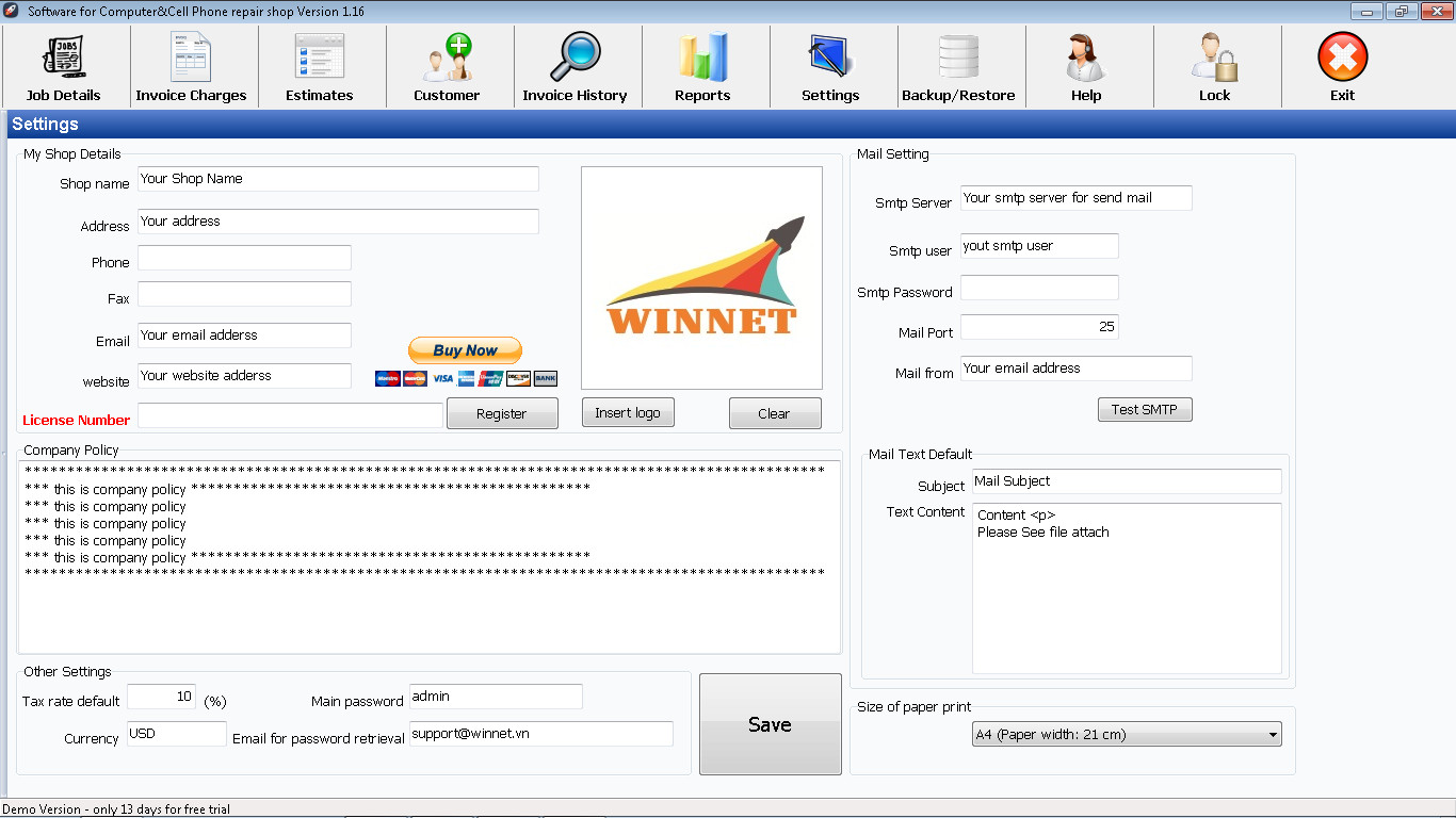 SOFTWARE FOR COMPUTER AND CELL PHONE REPAIR SHOP