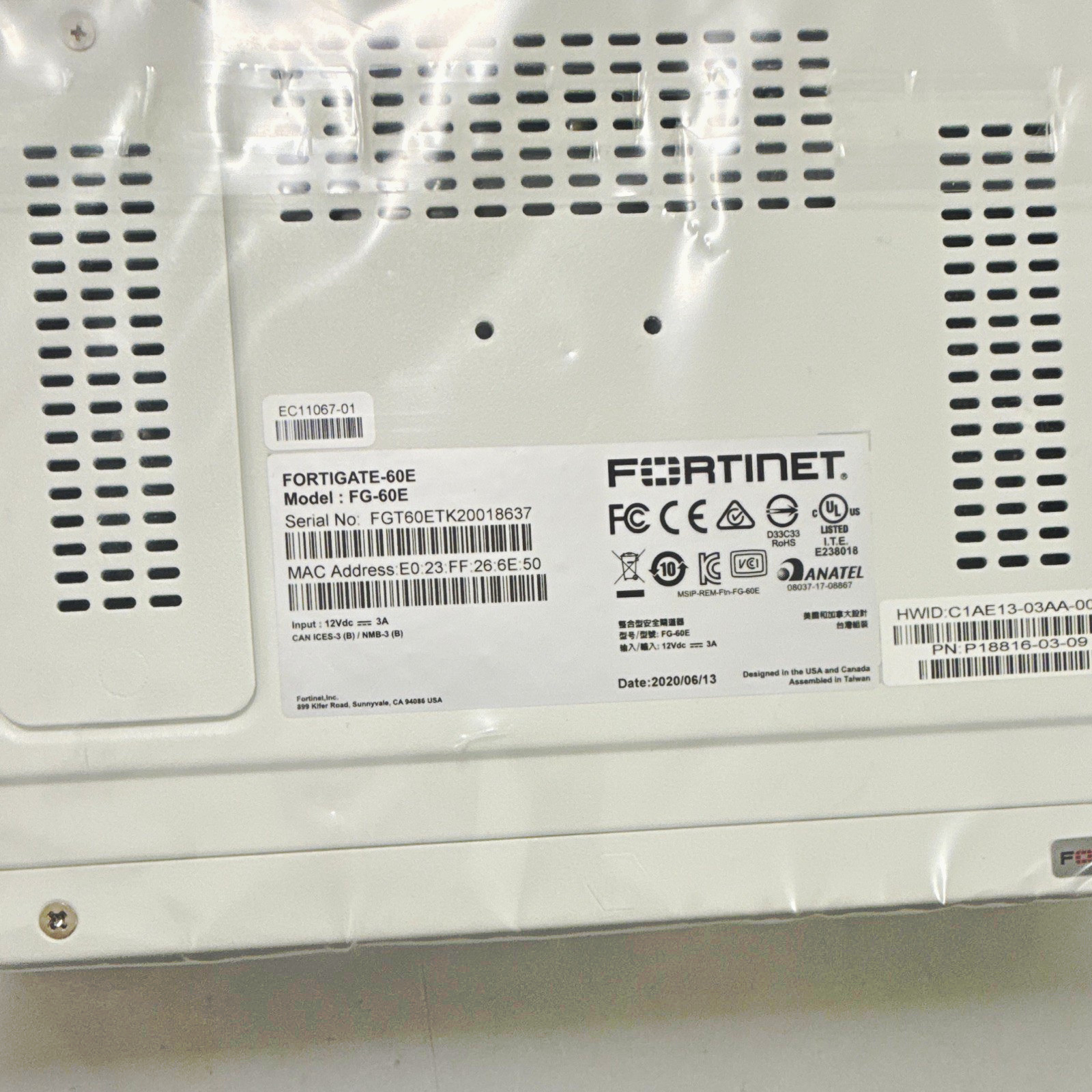 Fortinet FortiGate-60E Firewall Hardware Appliance Enterprise License 1 Device