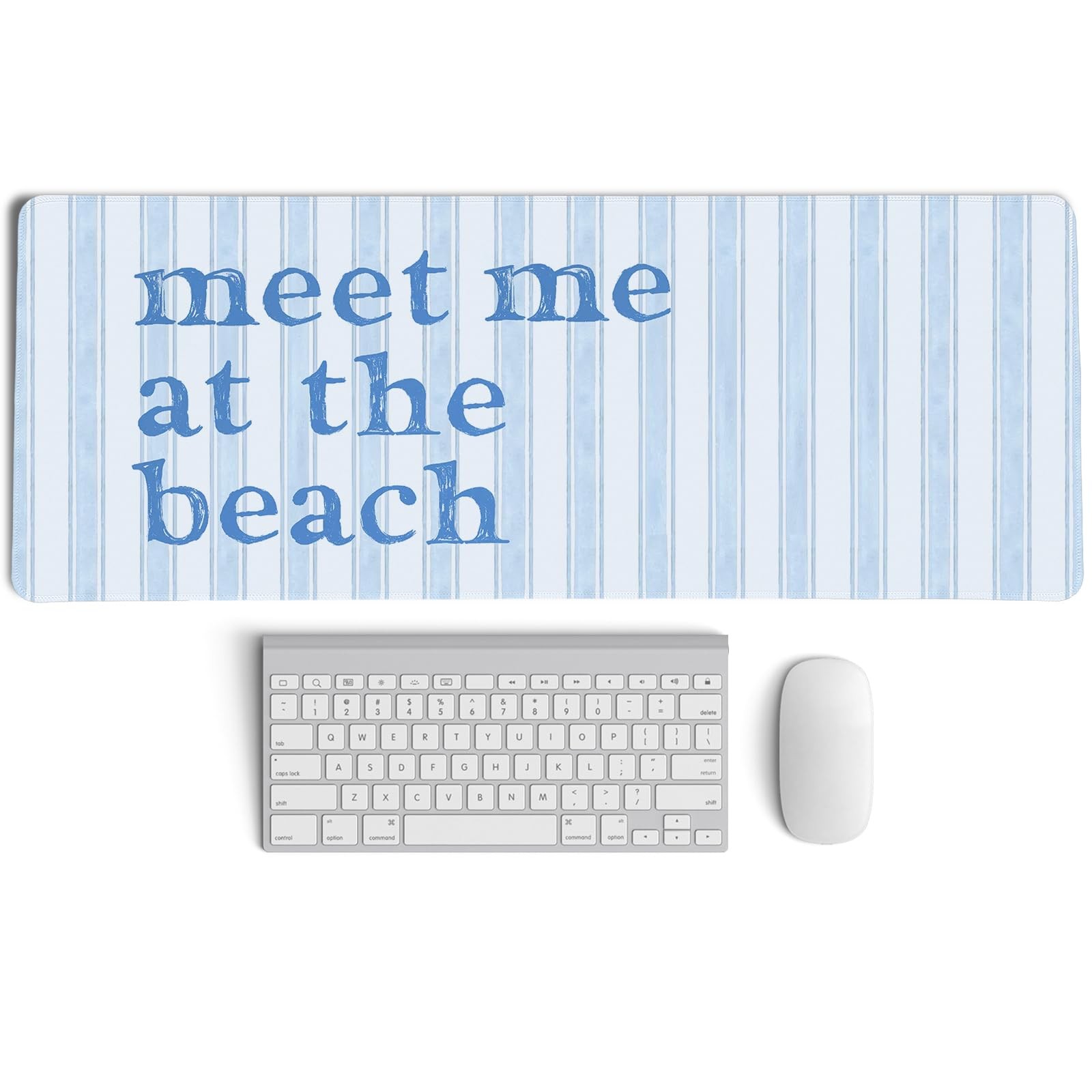 PaJiaNi Blue Ocean Beach XL Desk Mouse Pad Light Blue Coastal Decor 31.5x11.8in