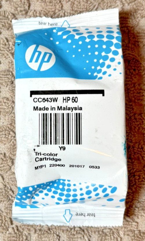 HP 60 Single Ink Cartridge - Tri-color CC643W