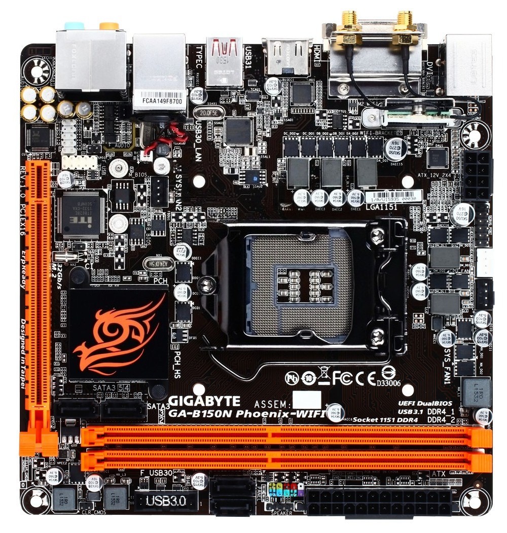 Gigabyte GA-B150N Phoenix-WIFI Motherboard LGA 1151 Intel B150 DDR4 Mini-ITX M.2