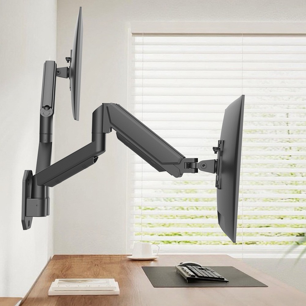13-27'' Wall Dual Screen Touchscreen Monitor TV Stand Wall Mount Display Bracket