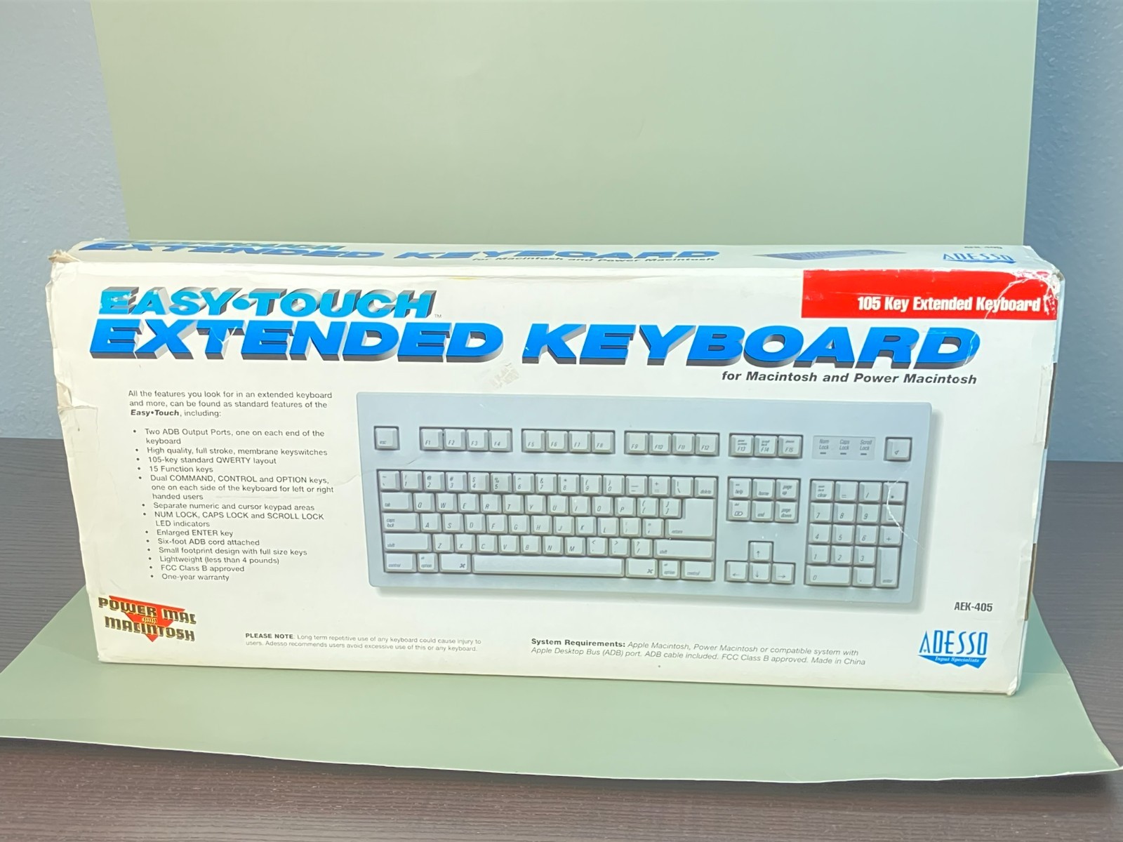 Adesso Easy Touch Extended Keyboard AEK-405 MAC Vintage Macintosh