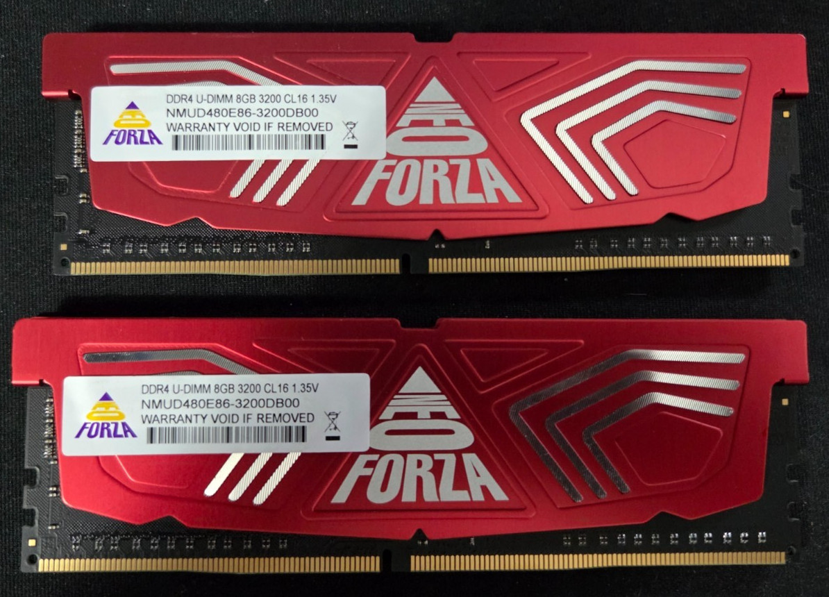 NEO FORZA 16GB RAM (2x8GB) DDR4 U-DIMM 3200MHz CL 16 NMUD480E86-3200DB00