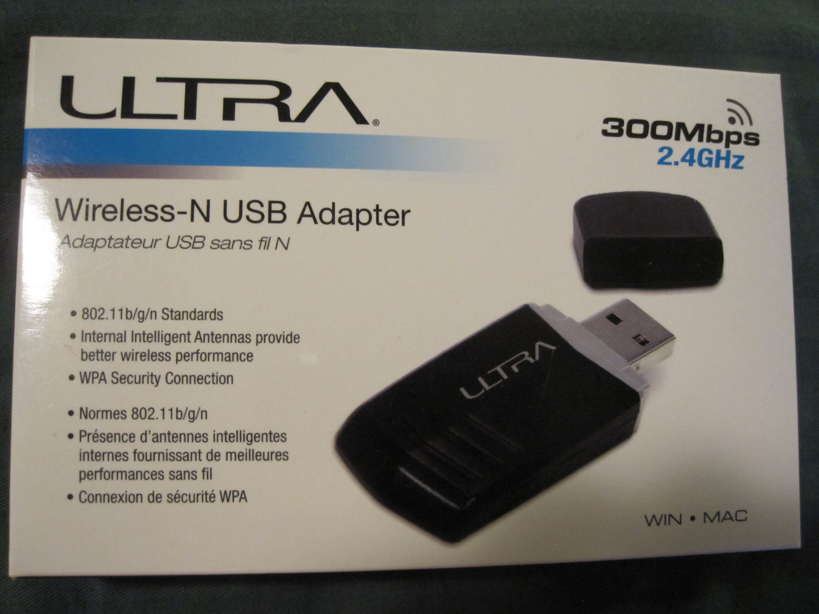 NEW - ULTRA Wireless N USB Adapter 300Mbps 2.4GHz - UPC Removed - NEW Open Box